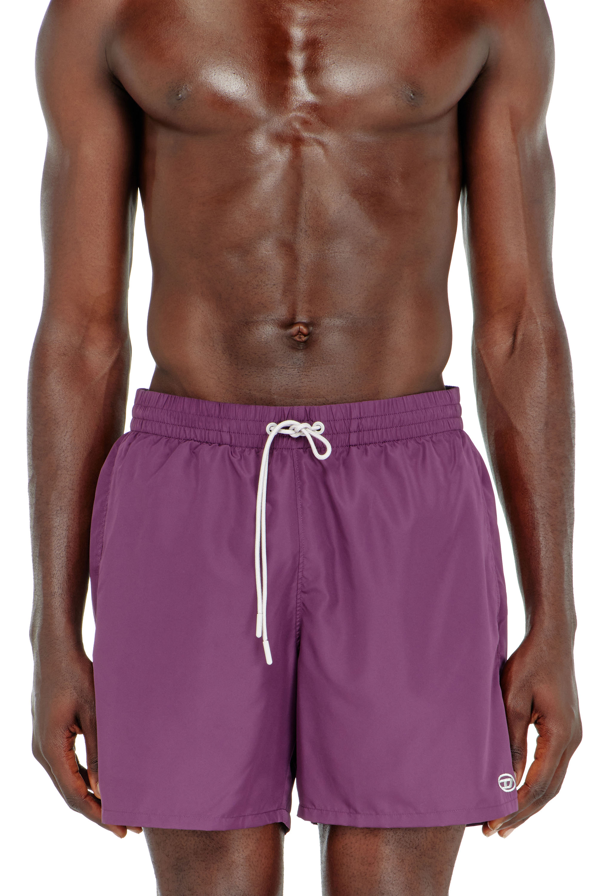 Diesel - Swim shorts with metallic Oval D logo - Swim shorts - Man - Violet