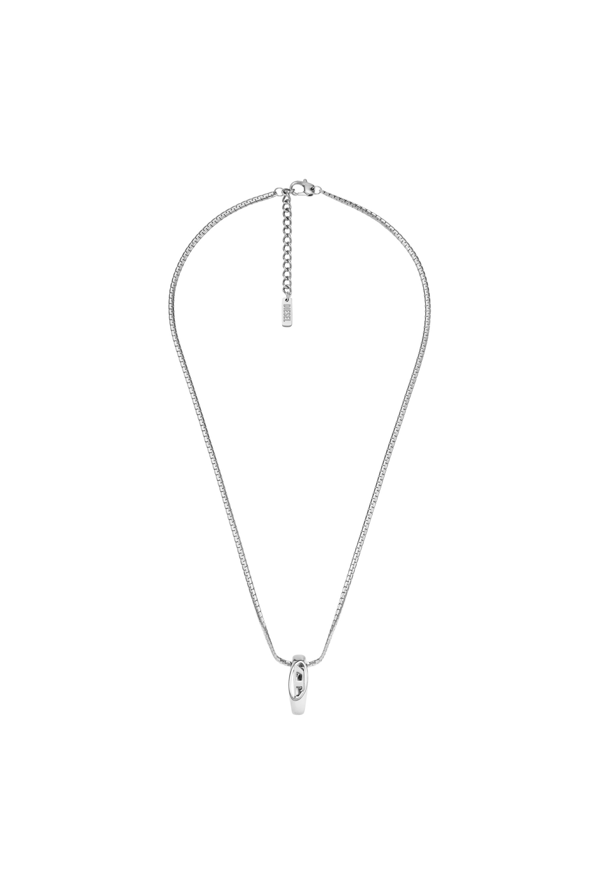 Diesel Unisex Silver - Stainless Steel Pendant Necklace - Necklaces Uni