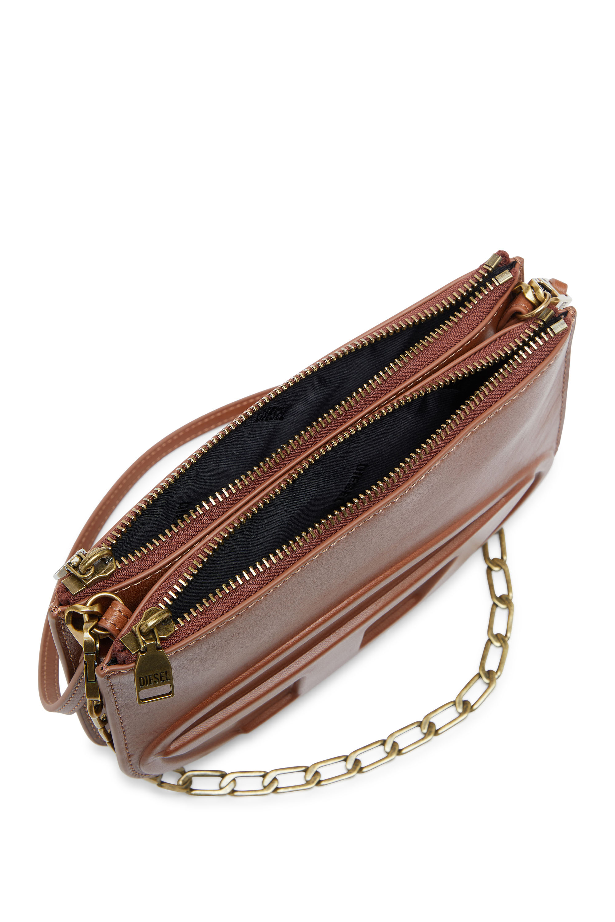 Diesel - 1DR TWIN, Woman's 1DR Twin-Double-pouch shoulder bag in pull-up leather in Brown - 4