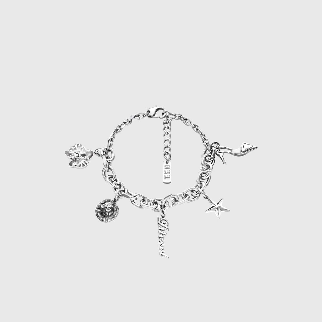 Diesel - Stainless steel charm bracelet - Bracelets - Unisex - Silver