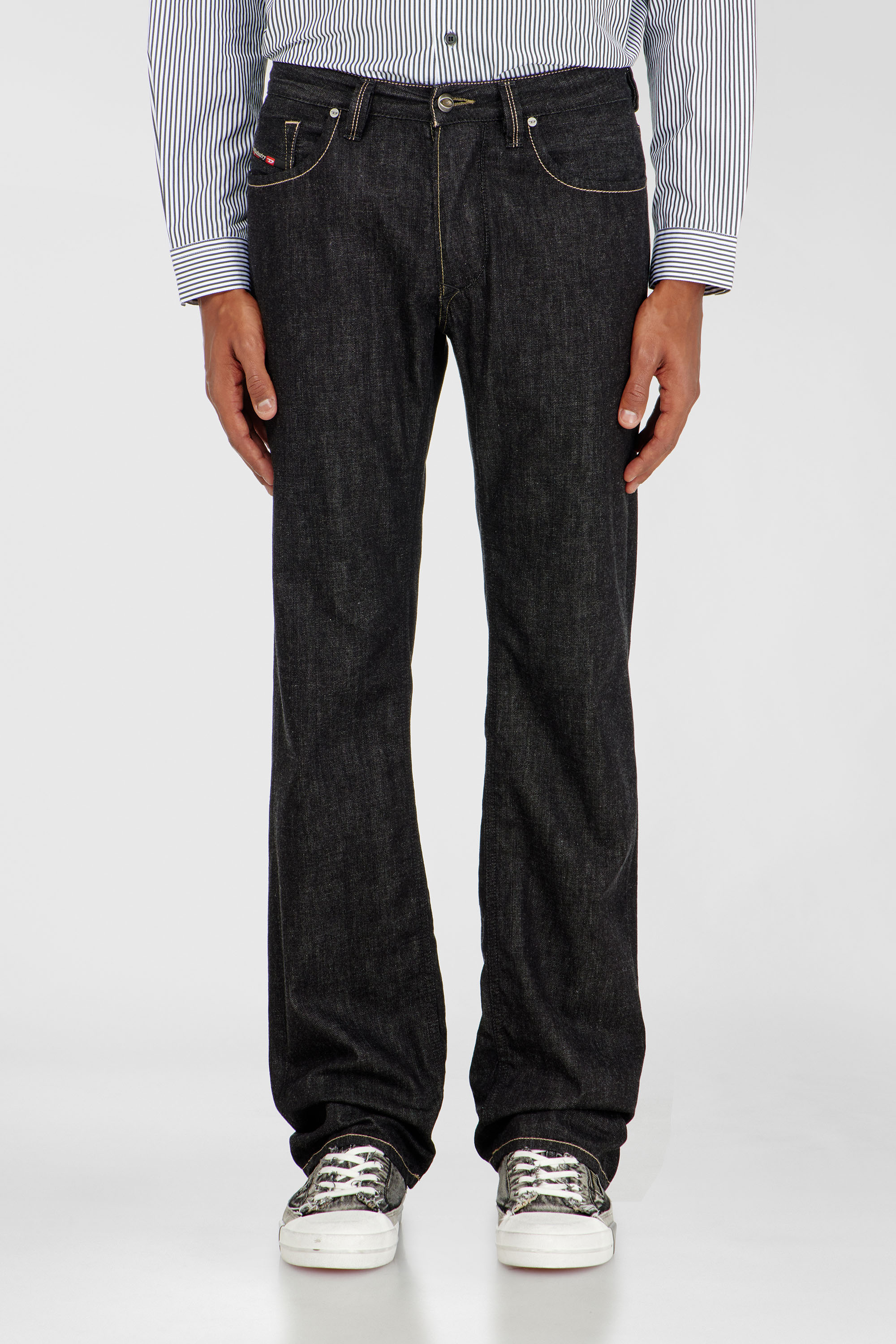 Diesel Regular Jeans Low Waist 1985 Larkee, Black/Dark grey, Button fly