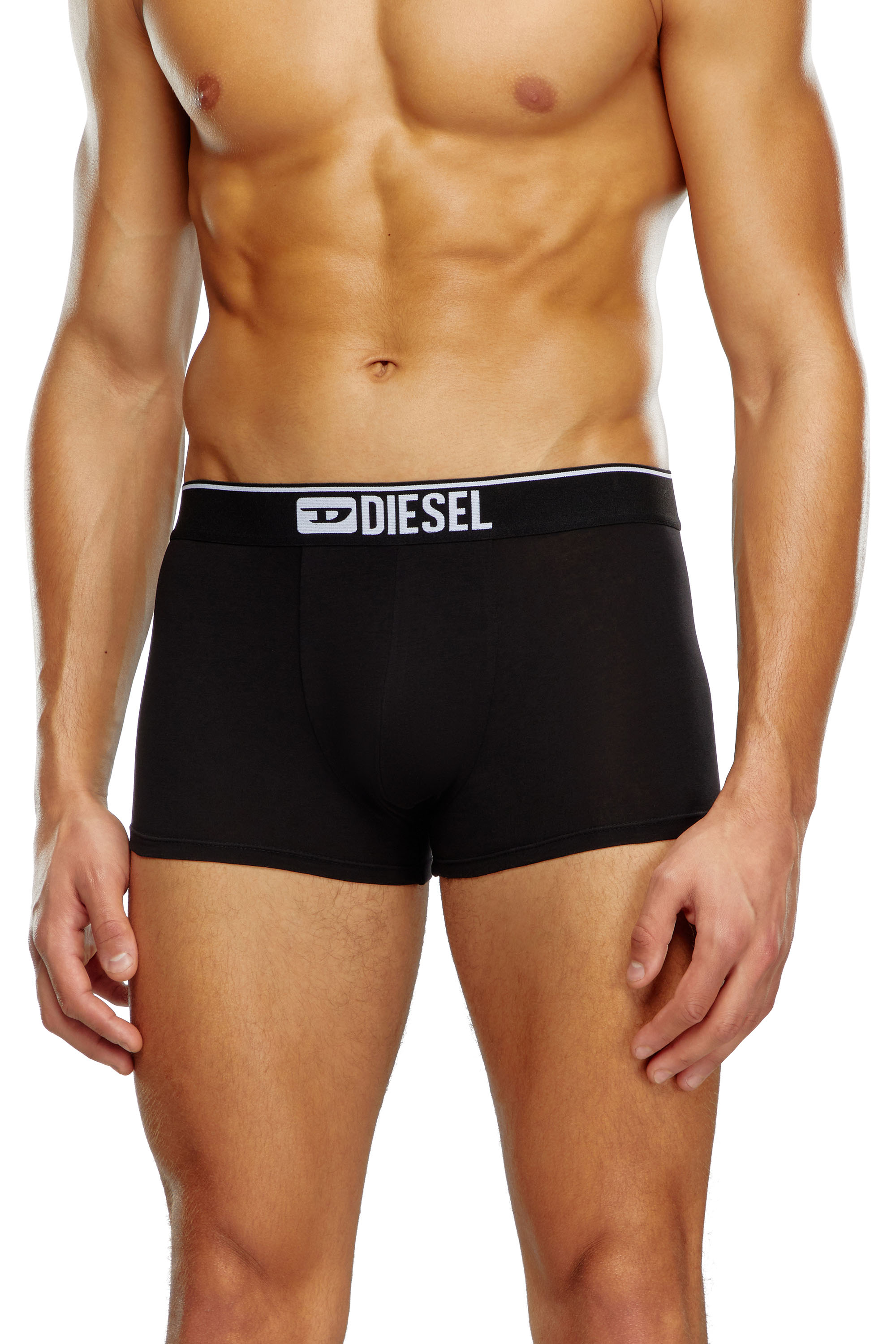 Diesel Set Di Cinque Boxer Lunghi Tinta Unita In Black