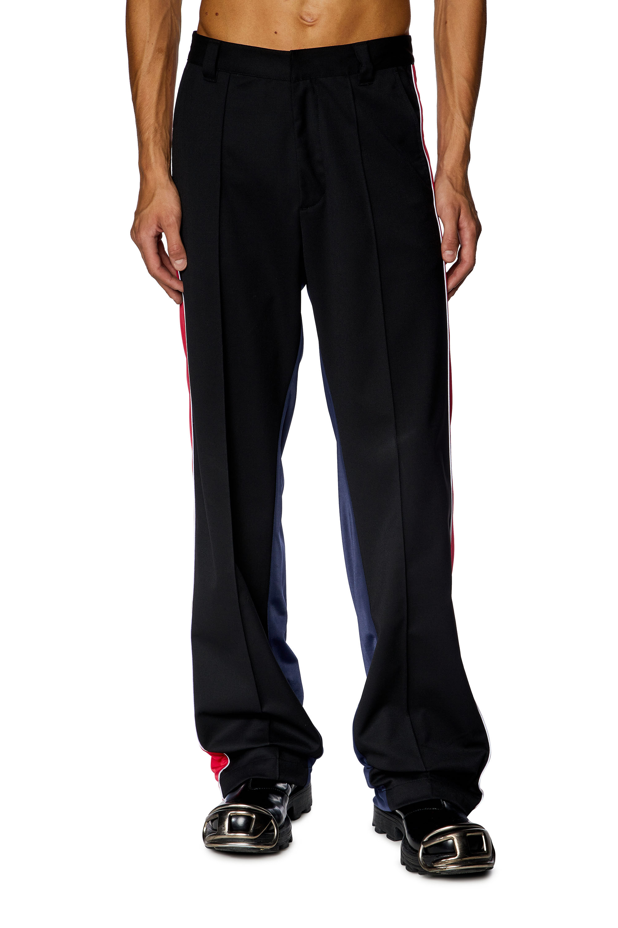 Diesel - Pantalones híbridos de lana fresca y tejido técnico - Pantalones - Hombre - Negro