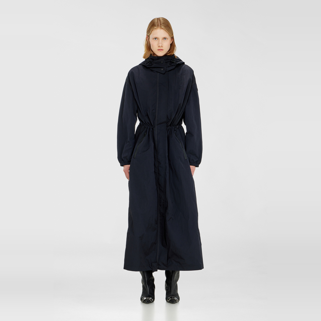 Diesel Blu Donna - Trench In Nylon Con Cappuccio Rimovibile - Giacche Taglia 40