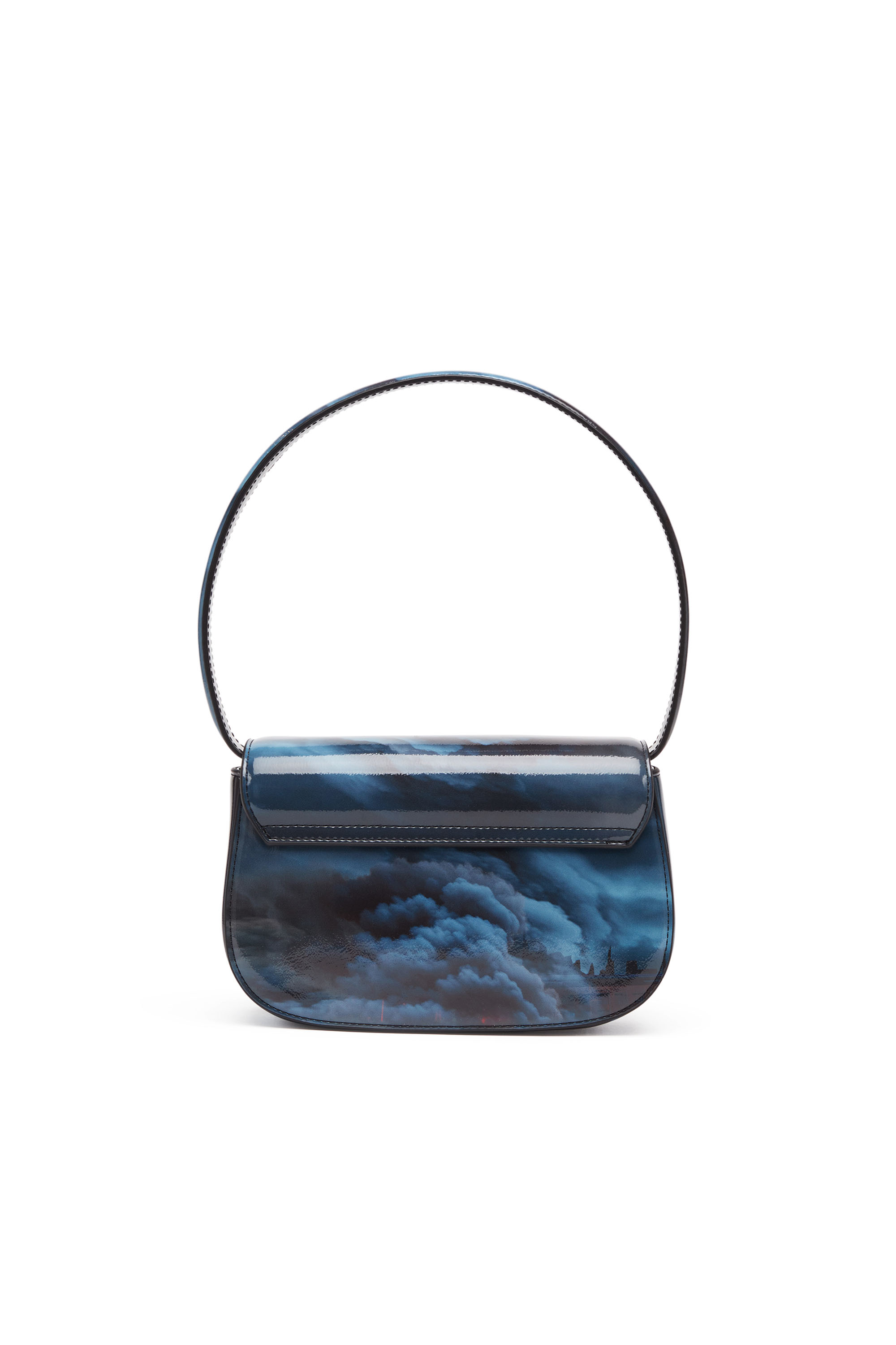 Diesel - 1DR, Woman's 1DR-Iconic shoulder bag with fire print in Blue/Red - 3