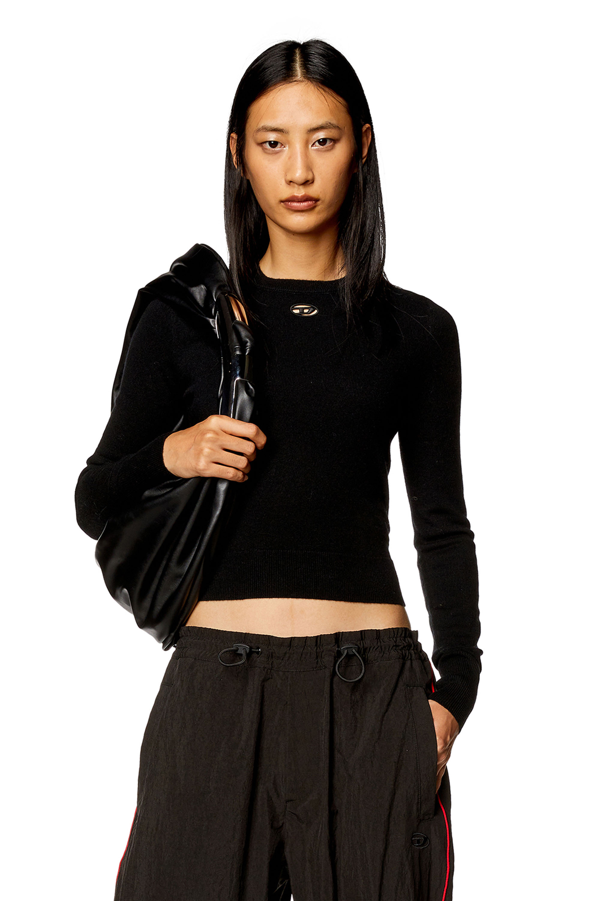 Diesel Wool And Cashmere Top In Black