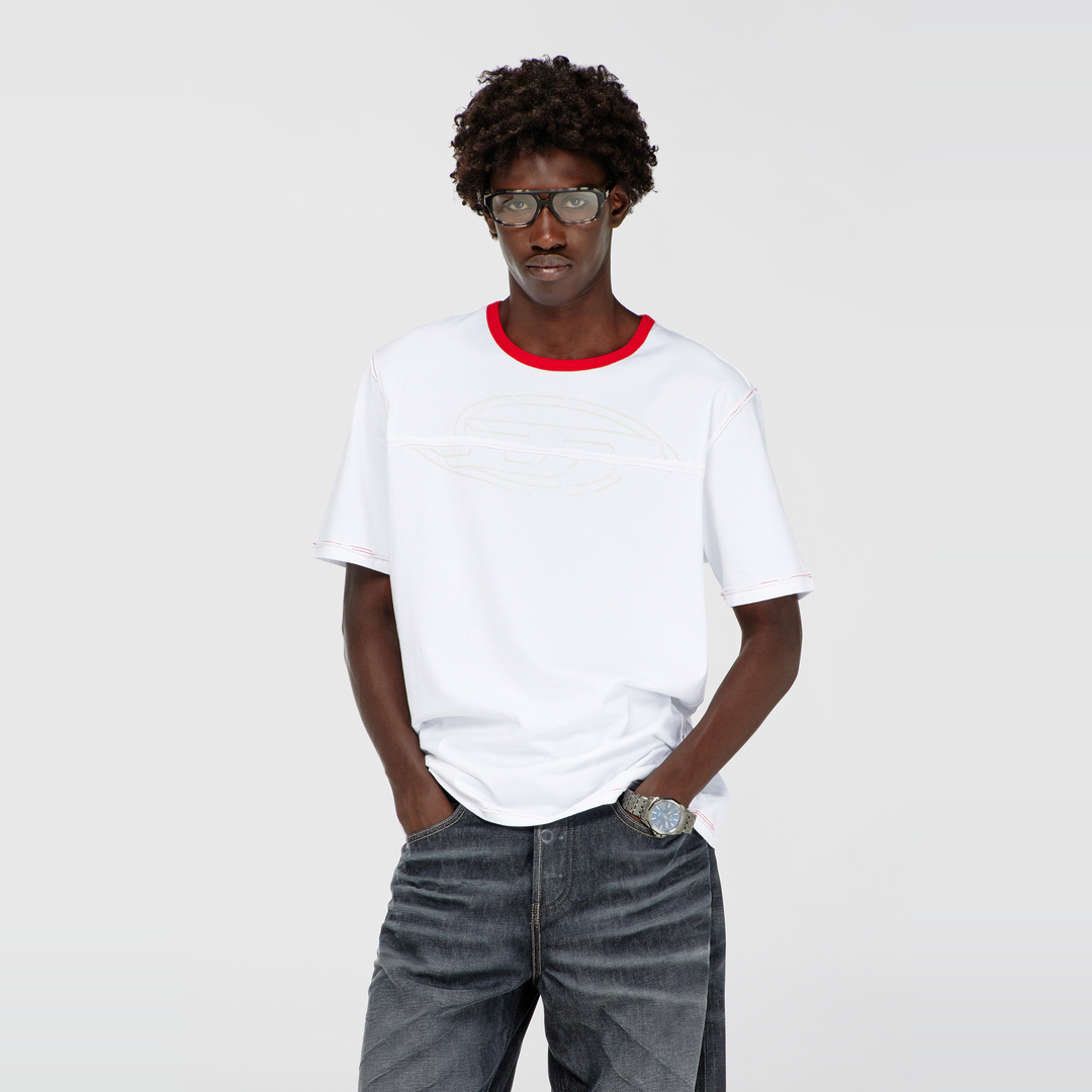 Diesel - T-shirt avec Oval D sectionné - T-Shirts - Homme - Blanc