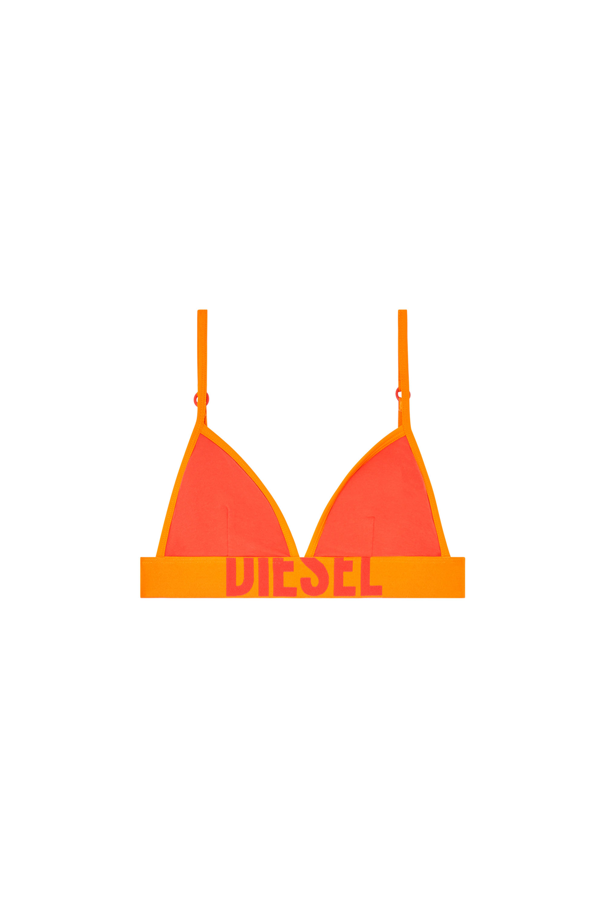 Diesel - CORA-D-POP, Woman's Triangle bra in bicolour cotton in Orange - 2