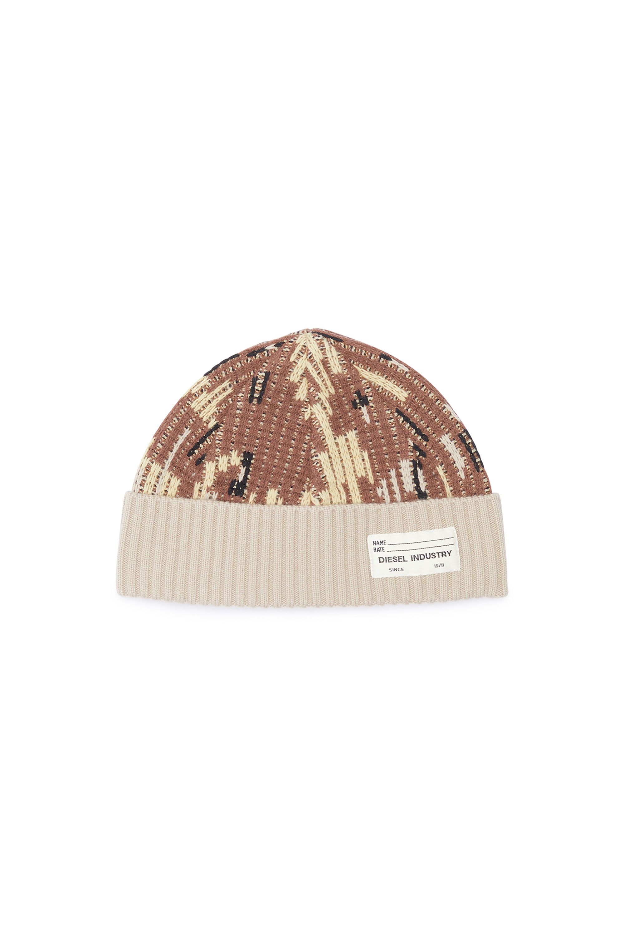 Diesel - Berretto in misto lana con motivo camouflage - Cappelli invernali - Unisex - Marrone
