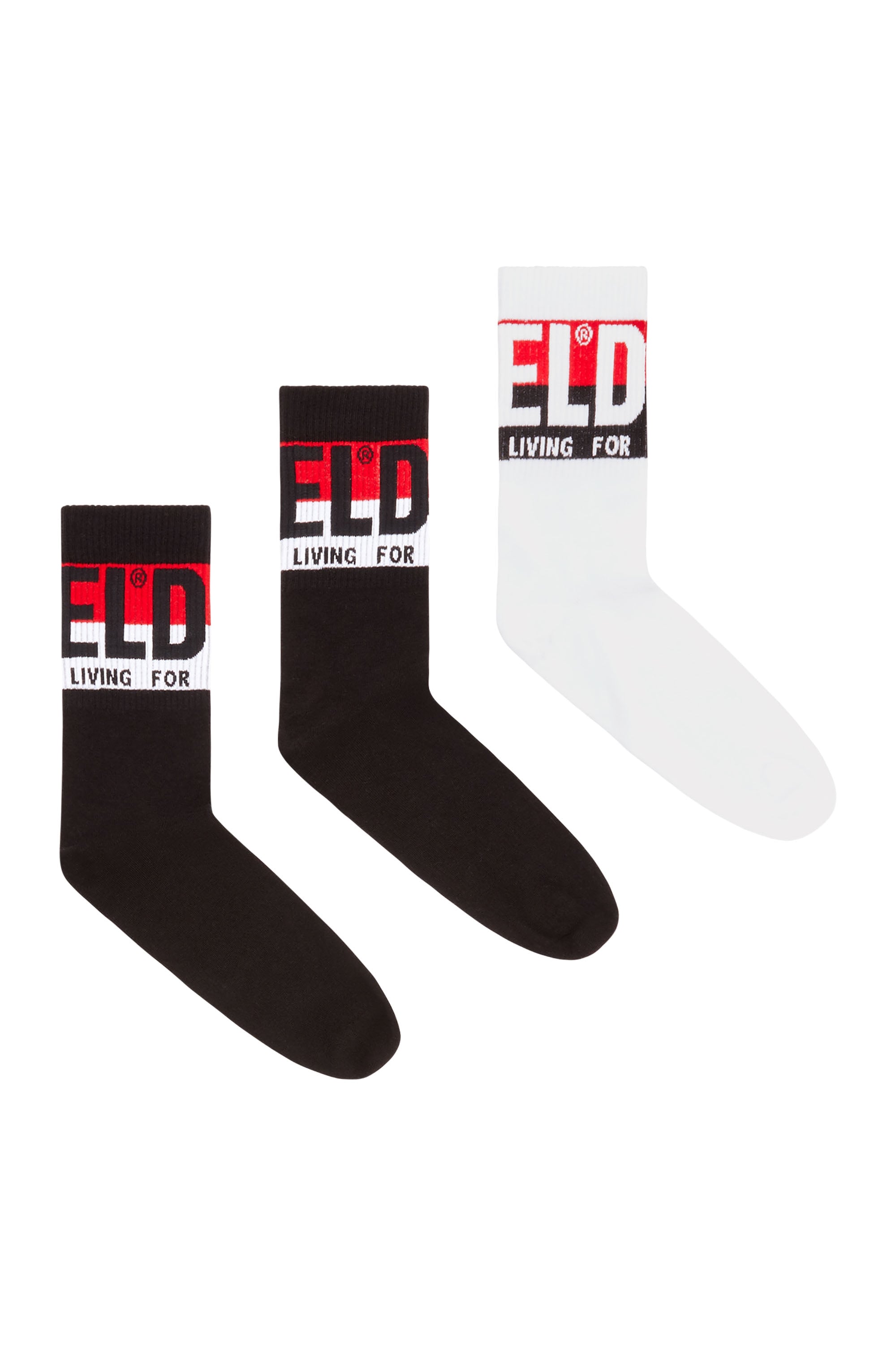 Diesel - Three-pack of socks with logo cuffs - Socks - Man - Multicolor