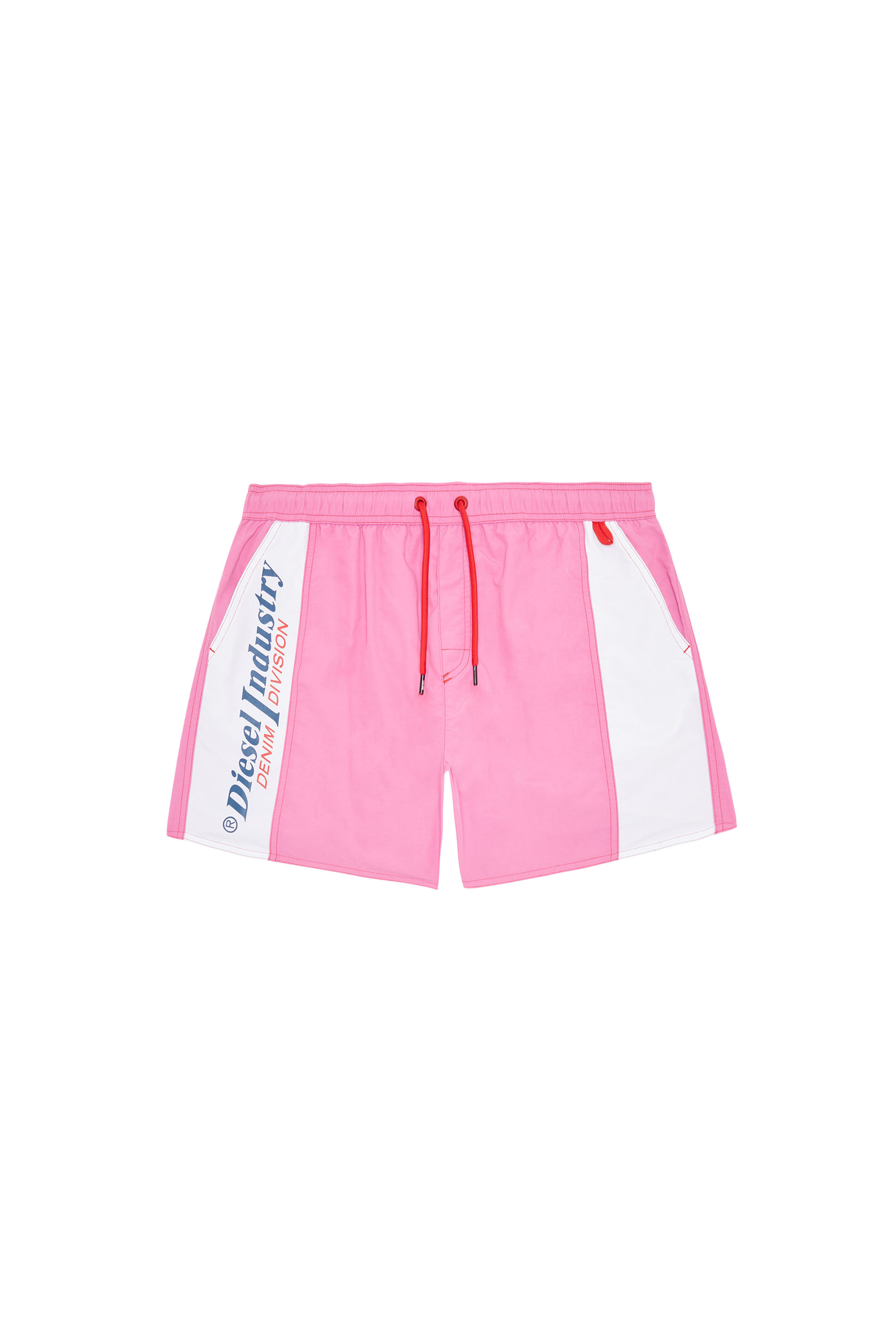 Diesel Pantaloncini Da Bagno Medi Con Inserti Laterali In Pink