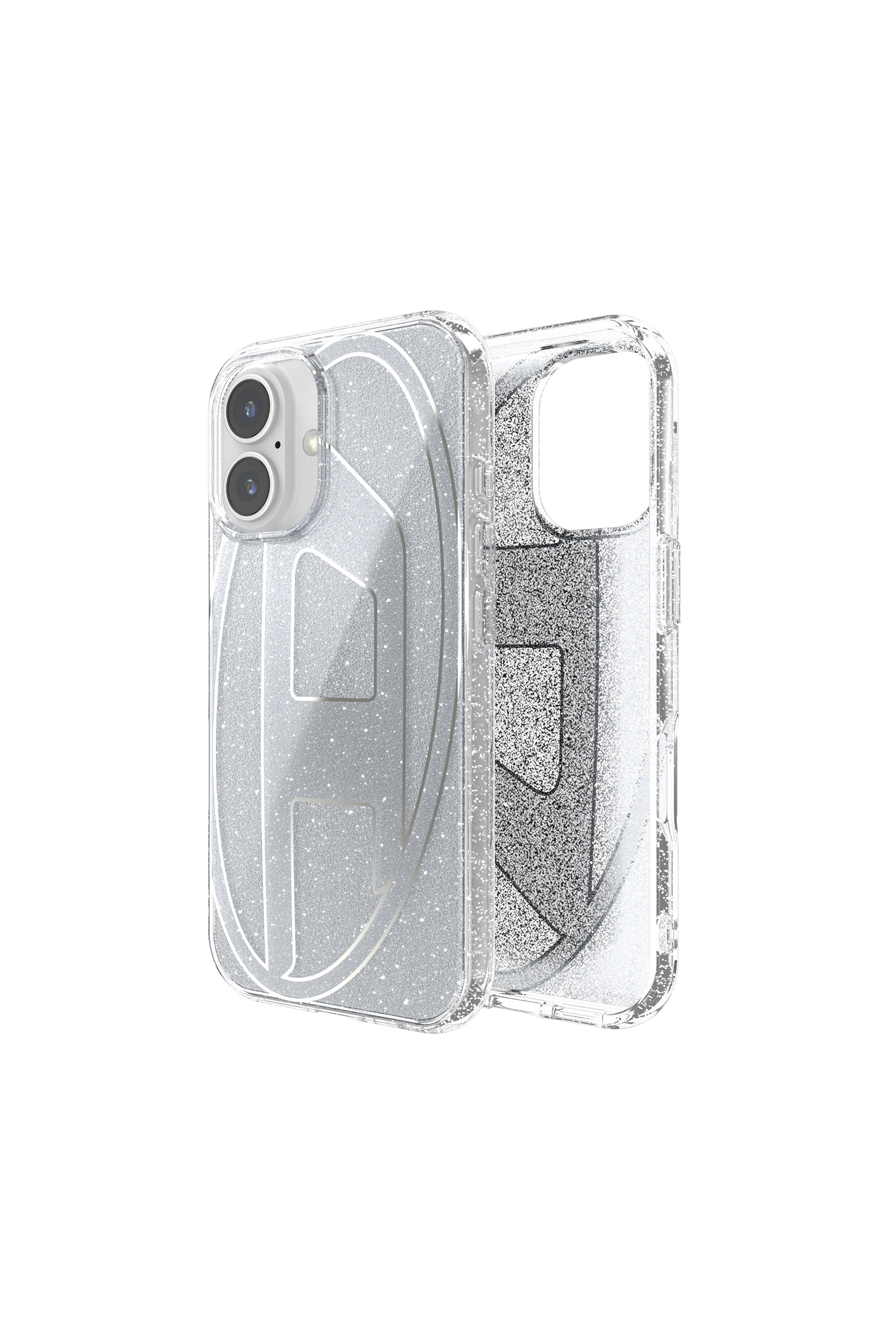 Diesel - Oval D Glitter Case for i P 16 - Cases - Unisex - Silver