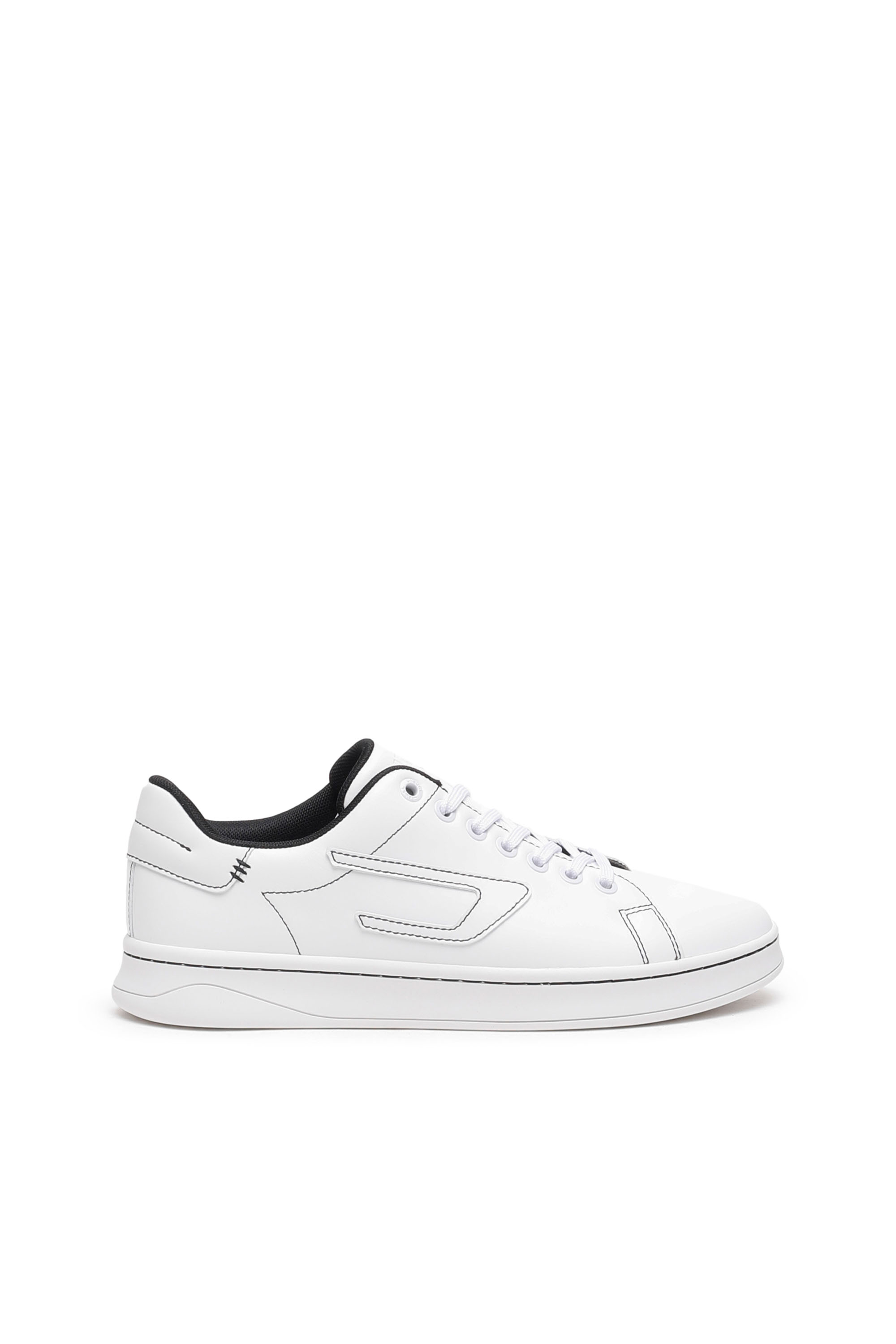 Diesel Sneaker Con Cuciture A Contrasto In White