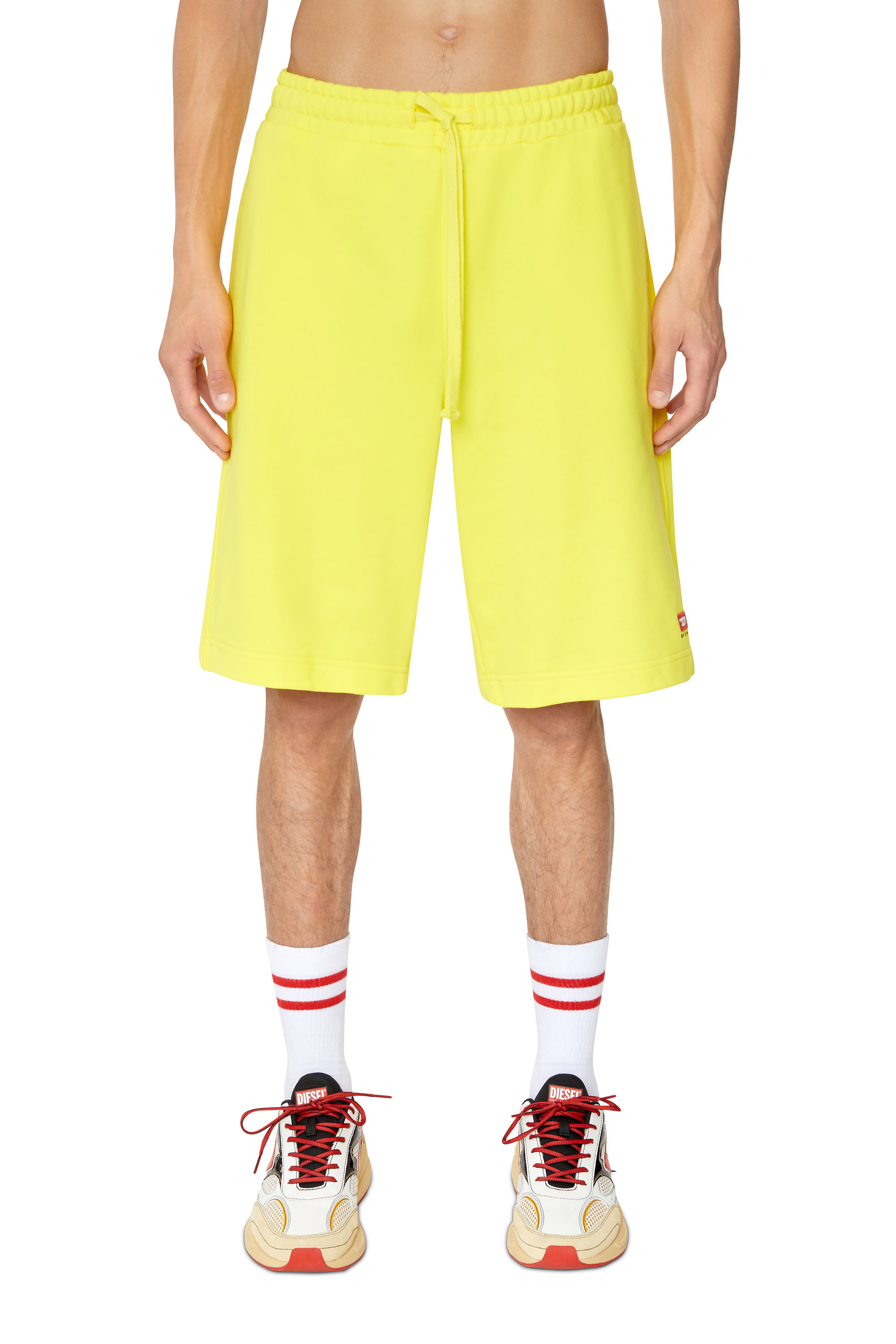 Diesel Sweat Shorts With Logo Embroidery In Yellow