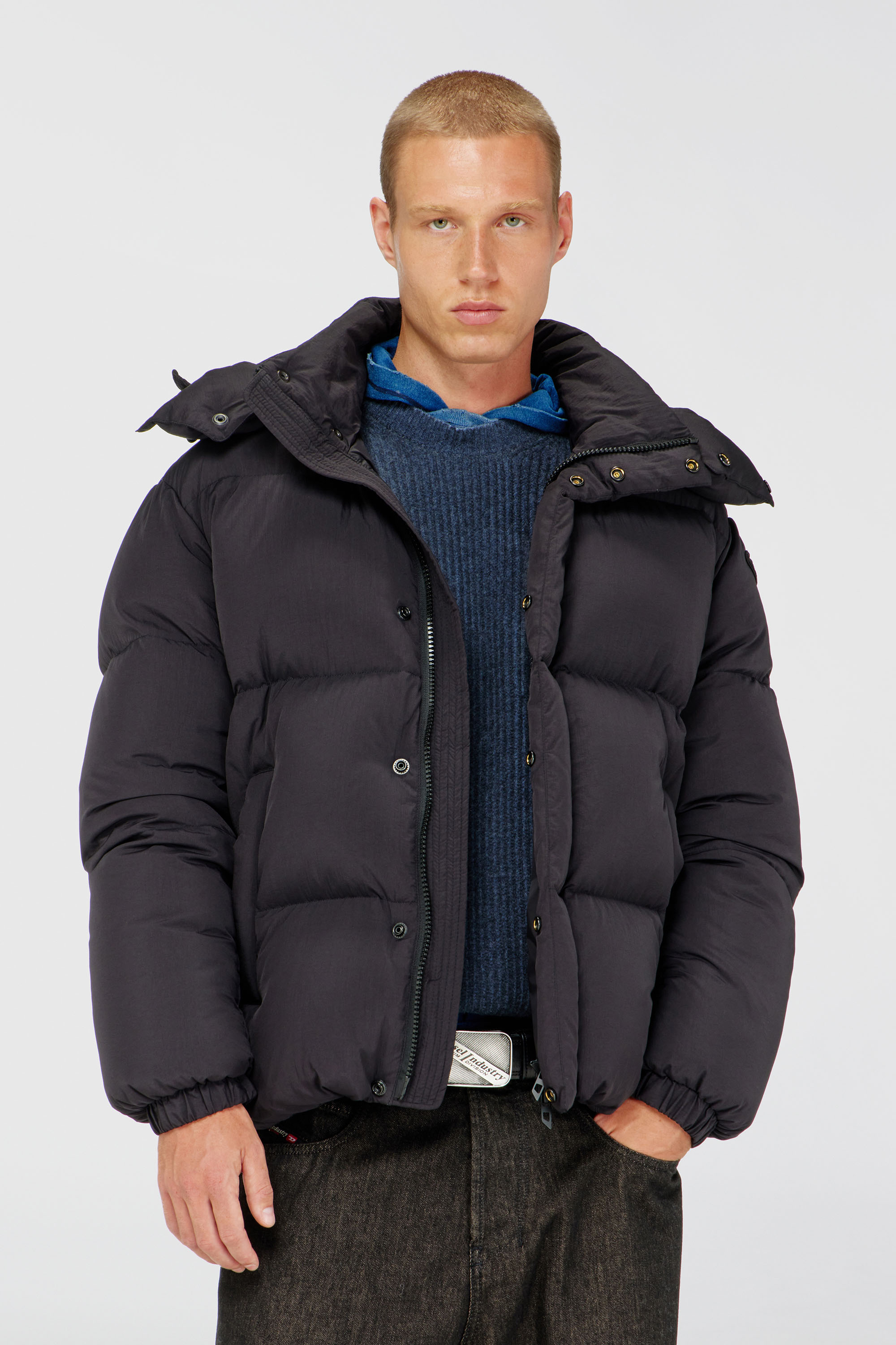 Diesel - Quilted down jacket in ViralOff Taslan - Winter Jackets - Man - Grey