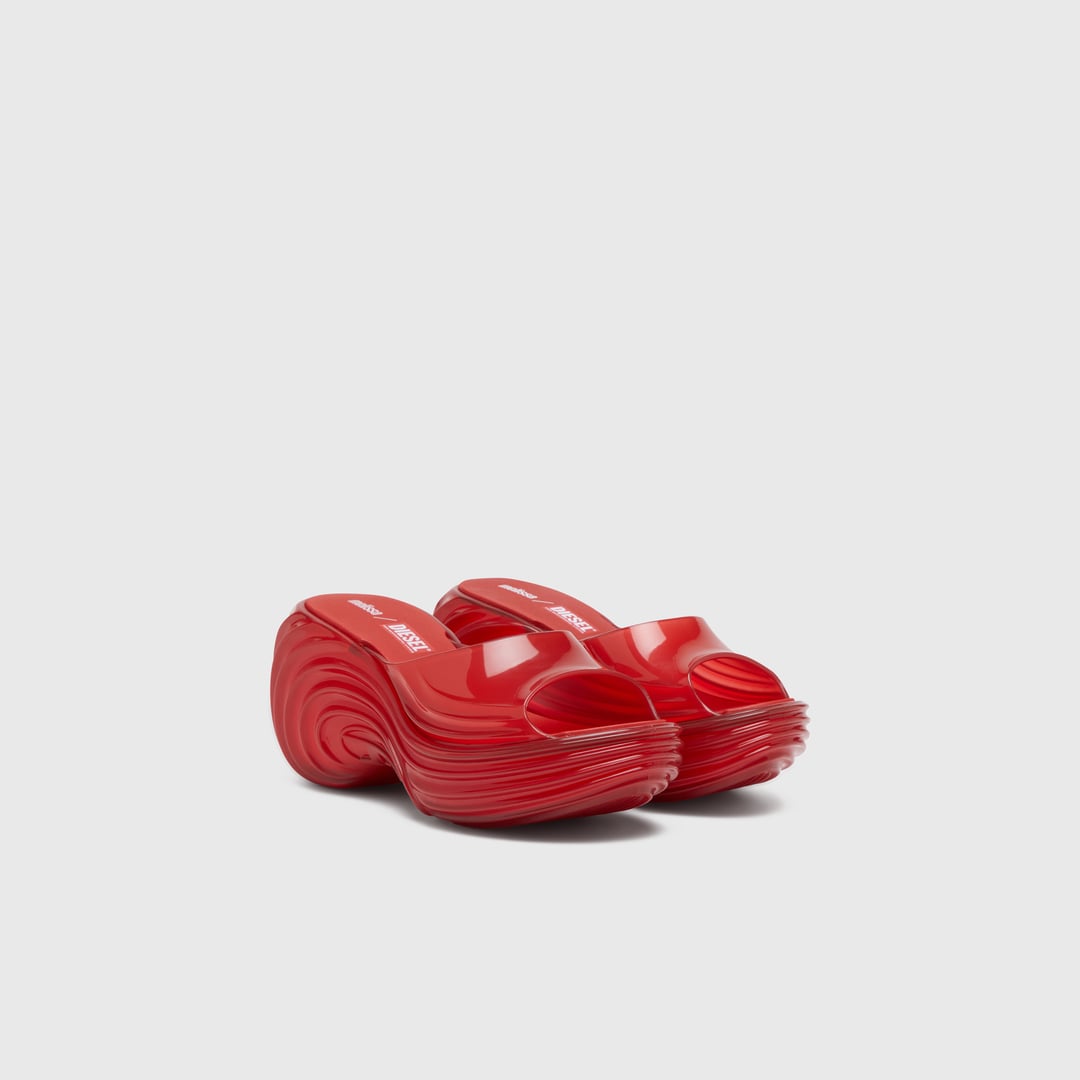 Diesel - Platform mule in Melflex - Sandals - Woman - Red