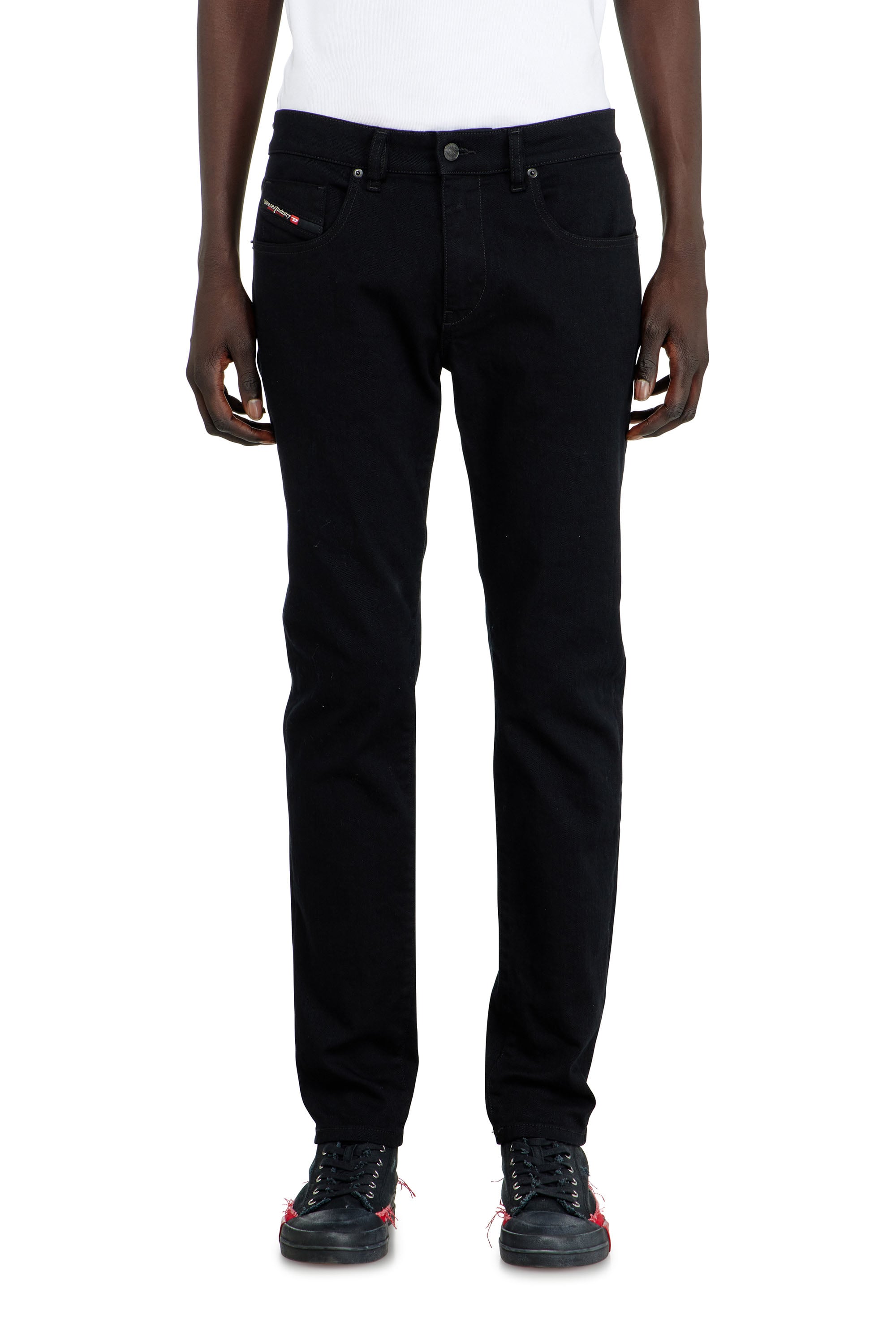 Diesel Men's Black Slim Jeans Regular Waist 2019 D-Strukt, /Dark Grey, Zip Fly Size 36