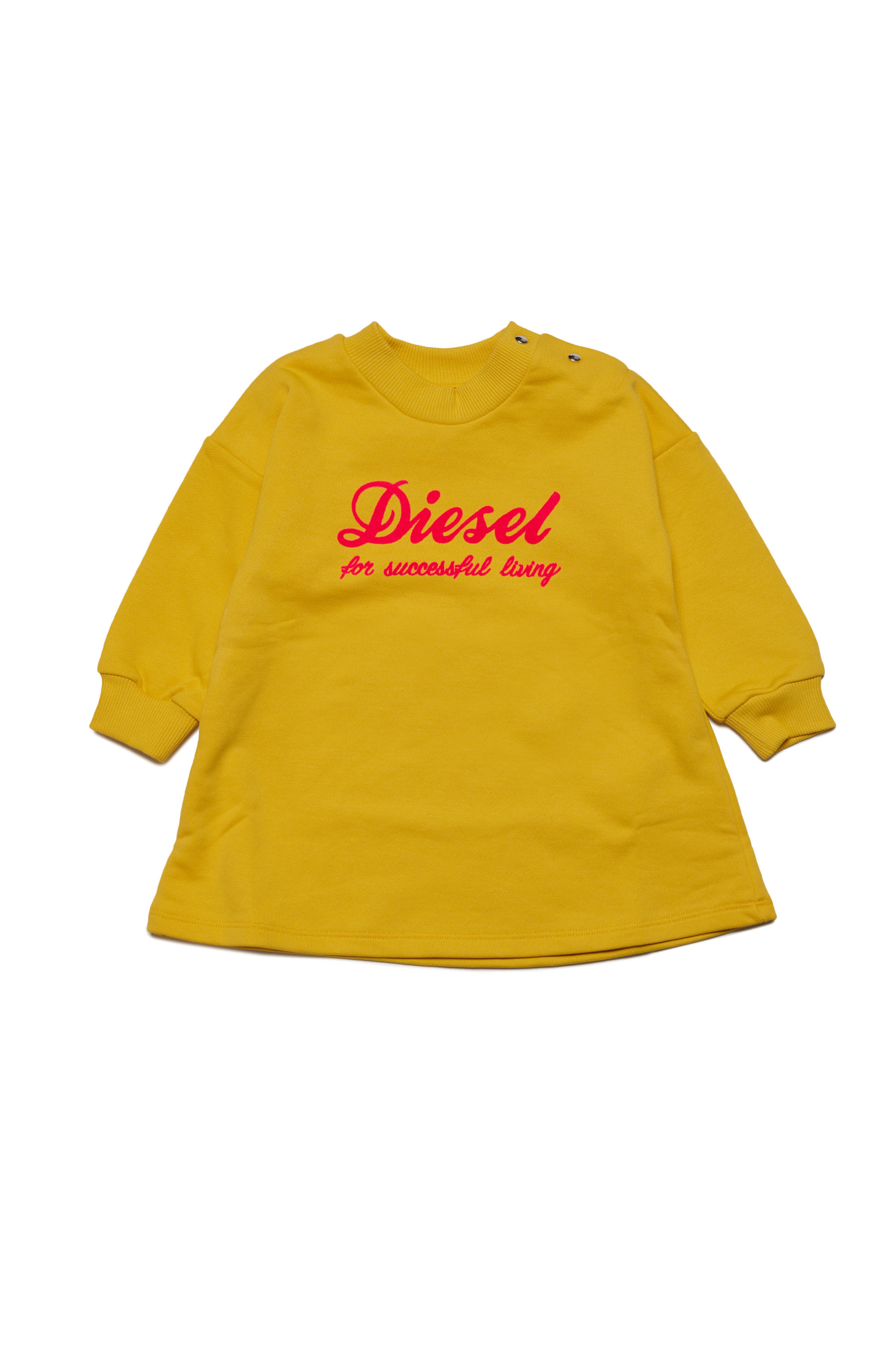 Diesel - Sweatshirt dress with chest print - Dresses - Woman - Yellow
