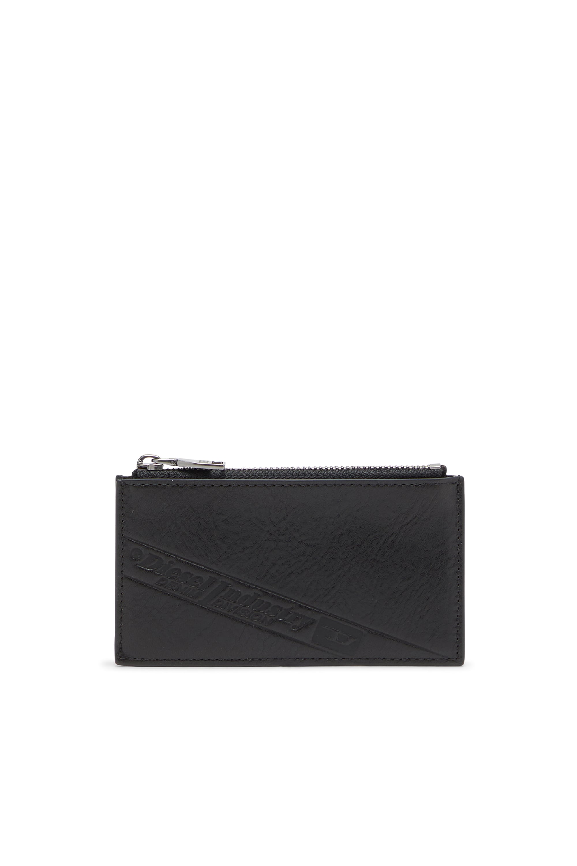Diesel - Leather card holder with zip closure - Card cases - Man - Black