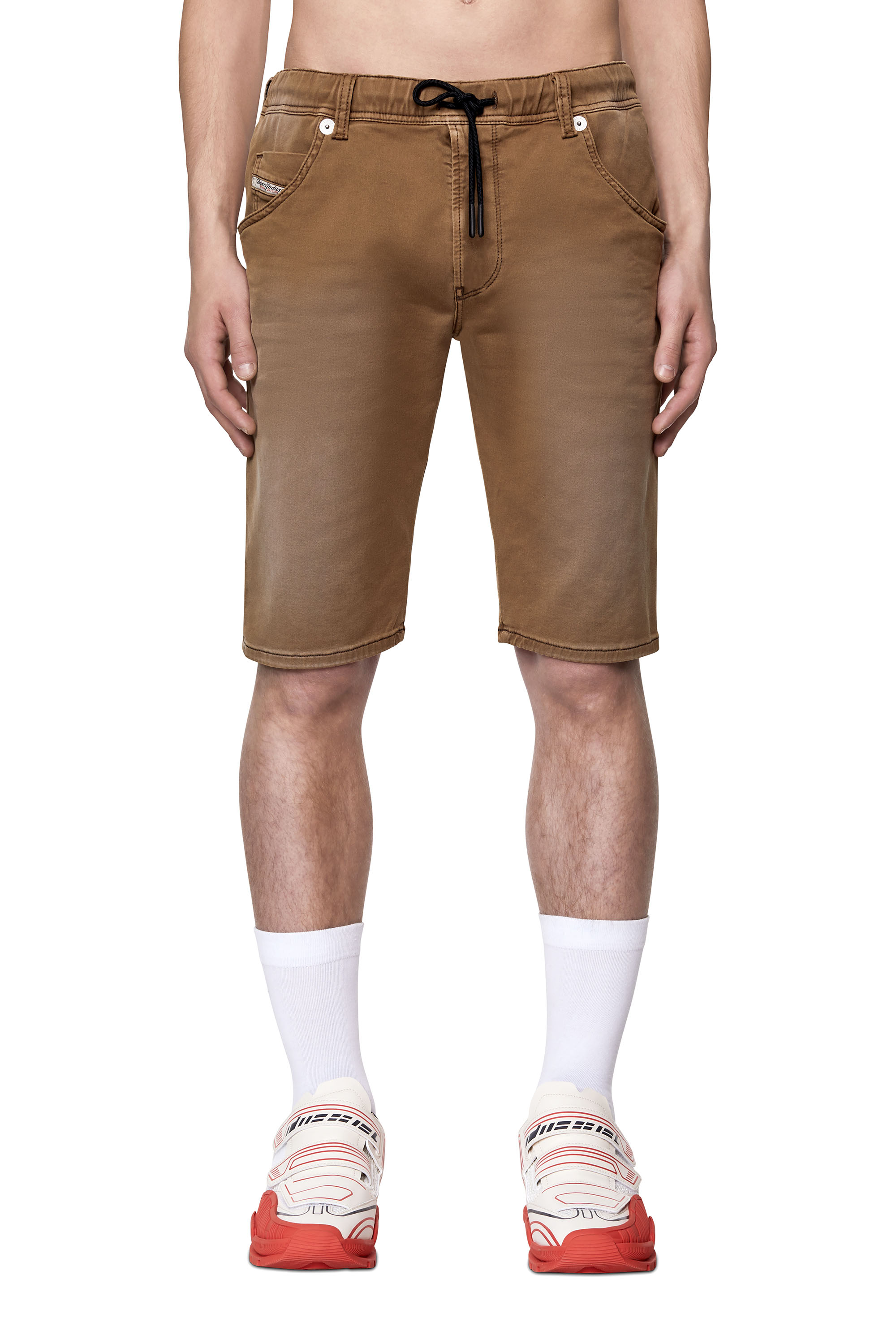 Diesel Slim Shorts In Dyed Joggjeans® In Brown