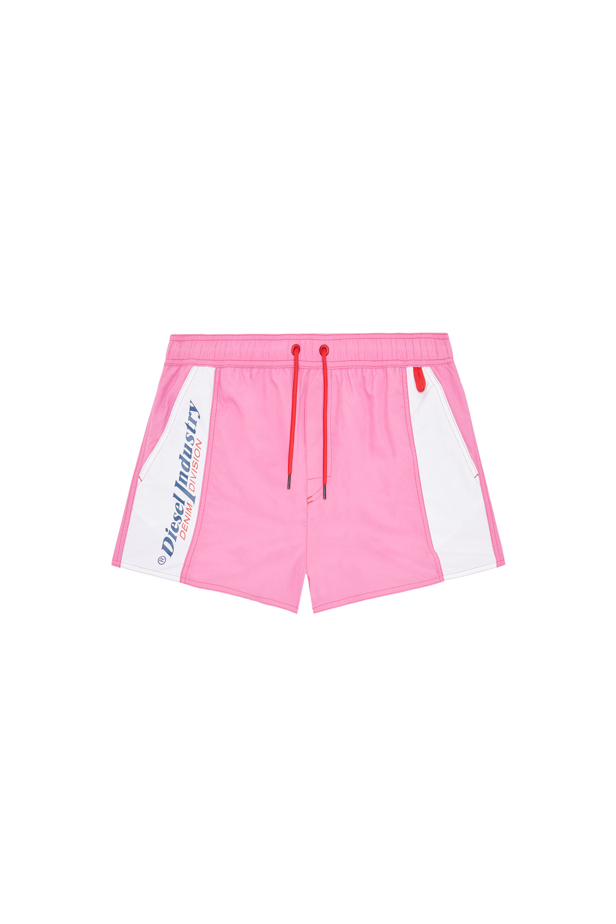 Diesel Swim Shorts With Side Panels In Pink