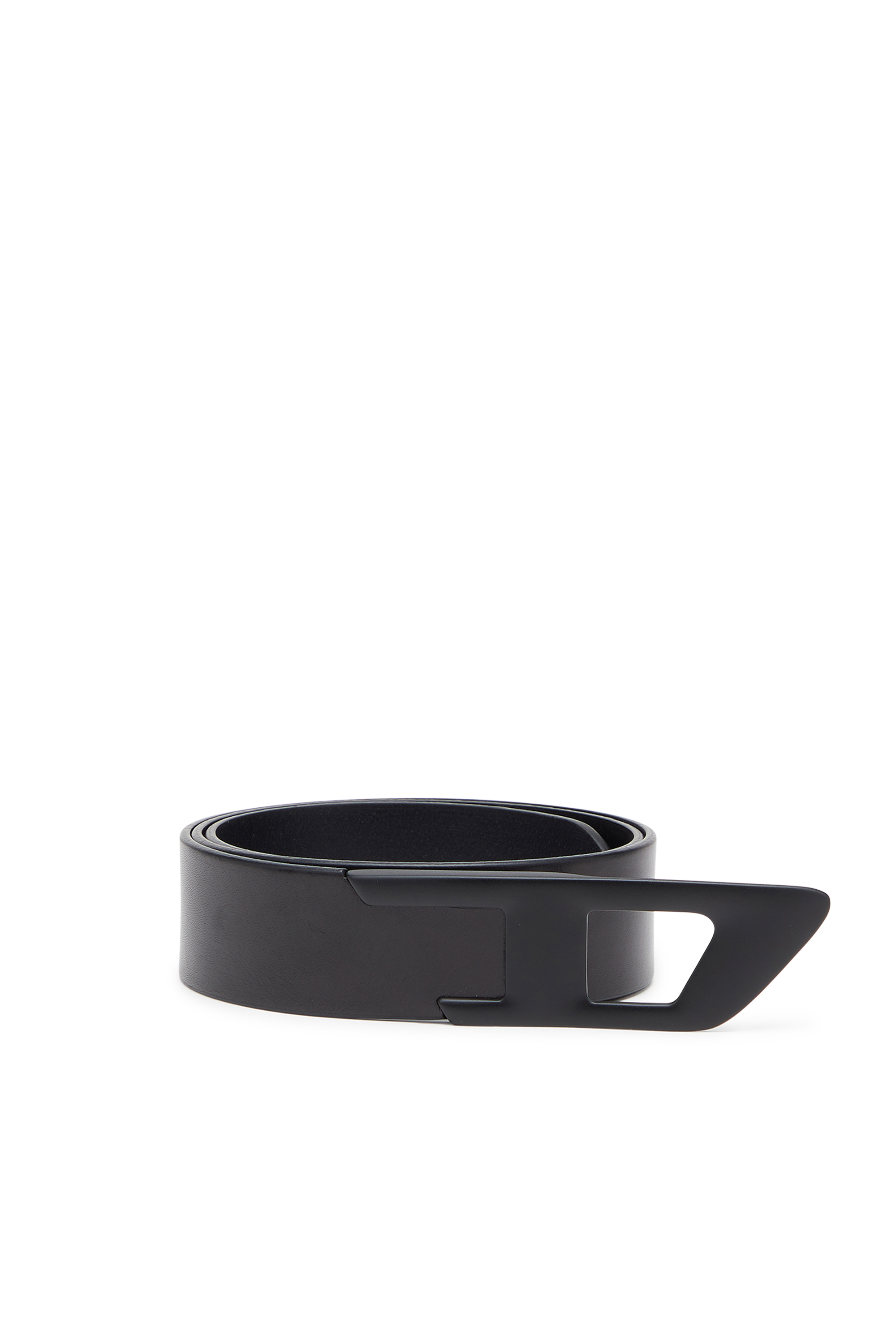 Diesel Unisex Black - 4 Cm Leather Belt With Metal D Buckle - Belts Size 85