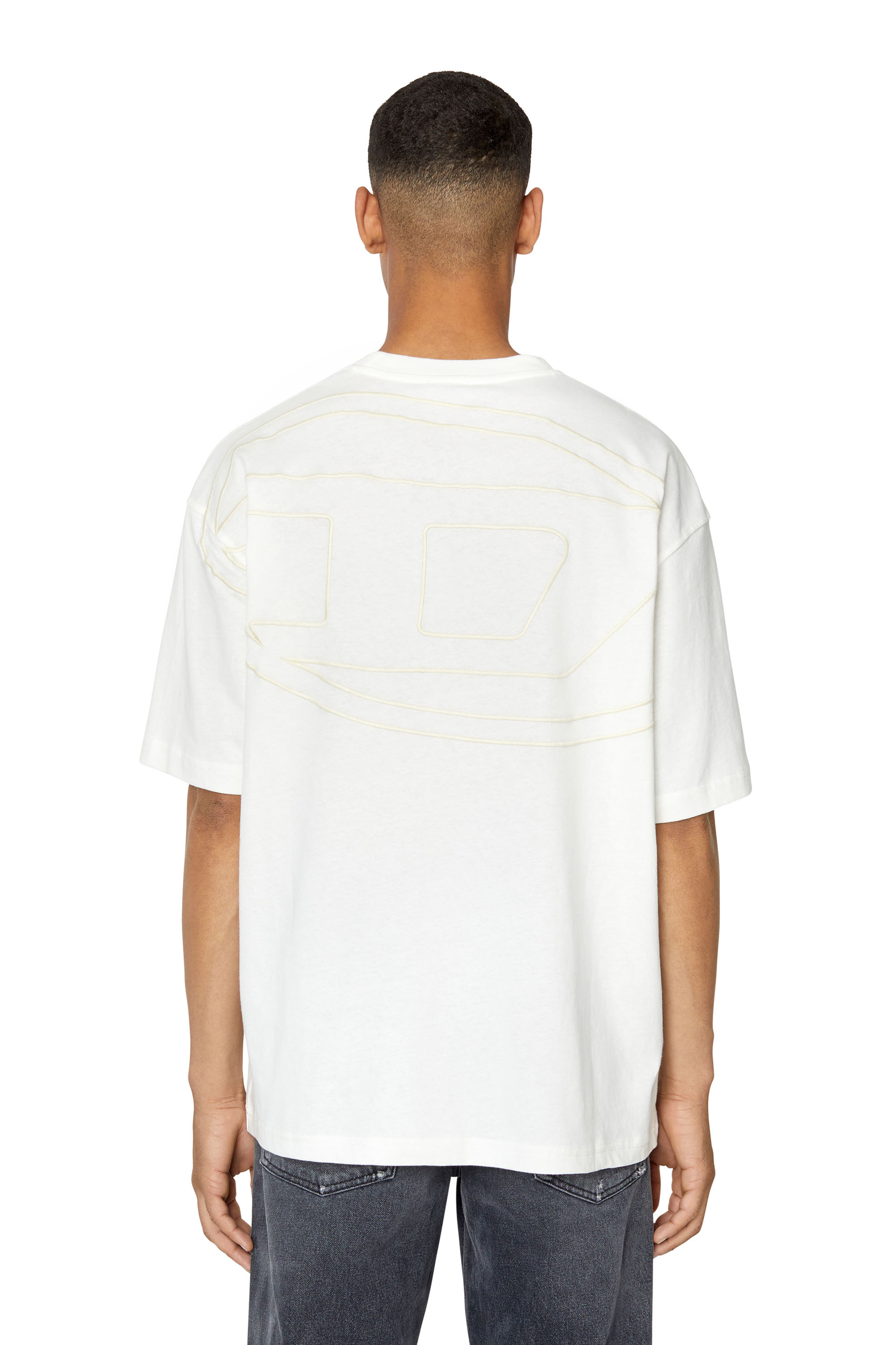 Diesel - T-shirt con maxi logo D sul retro - T-Shirts - Uomo - Bianco