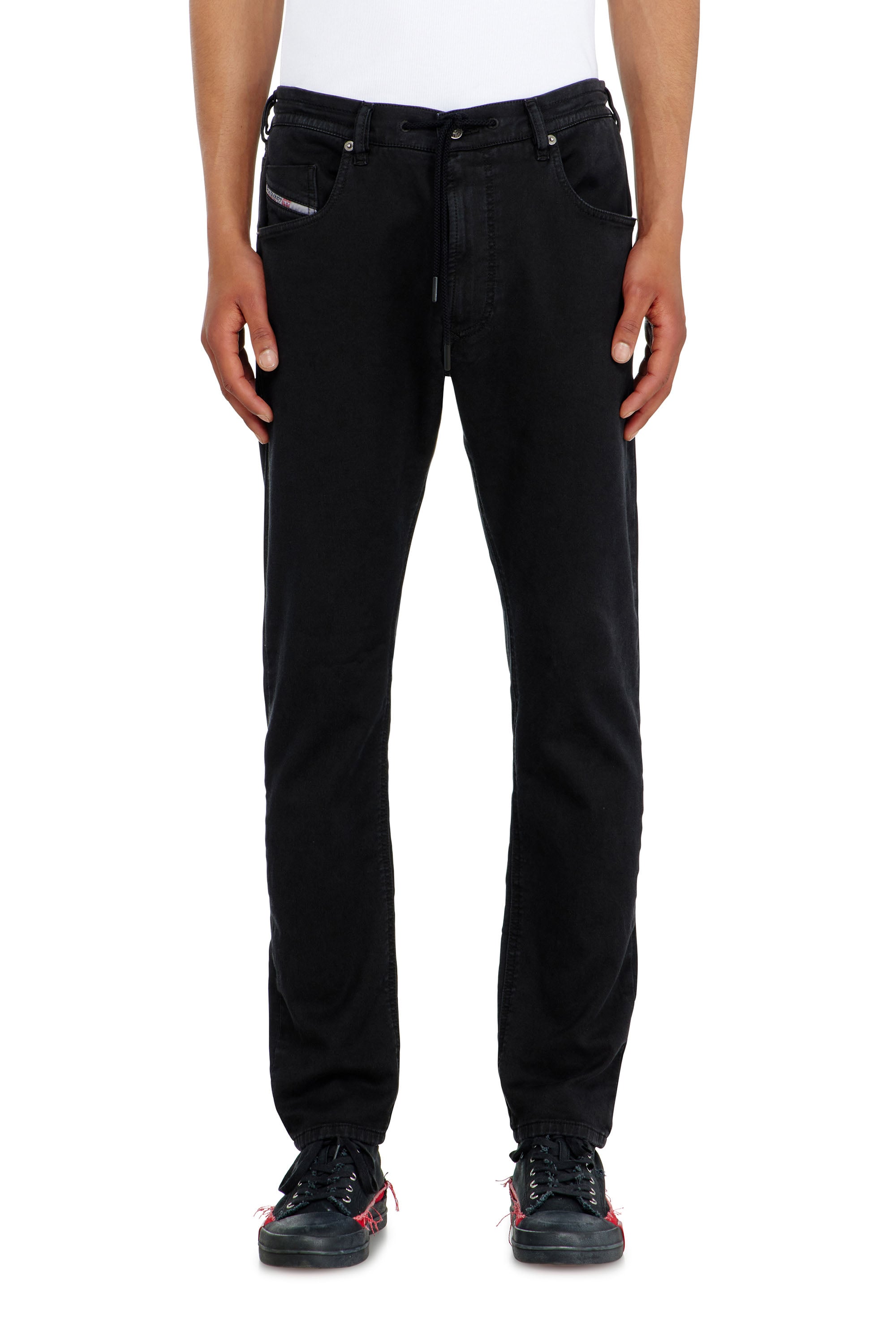 Diesel Regular Regular Waist 2032 D-Krooley Joggjeans, Black/Dark grey, Zip fly