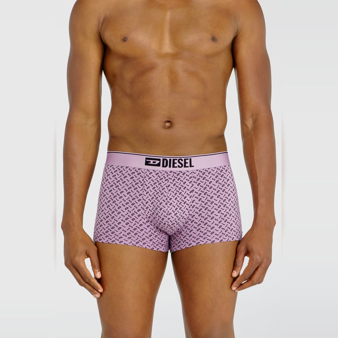 Diesel - Three-pack of stretch cotton trunks with monogram - Trunks - Man - Violet