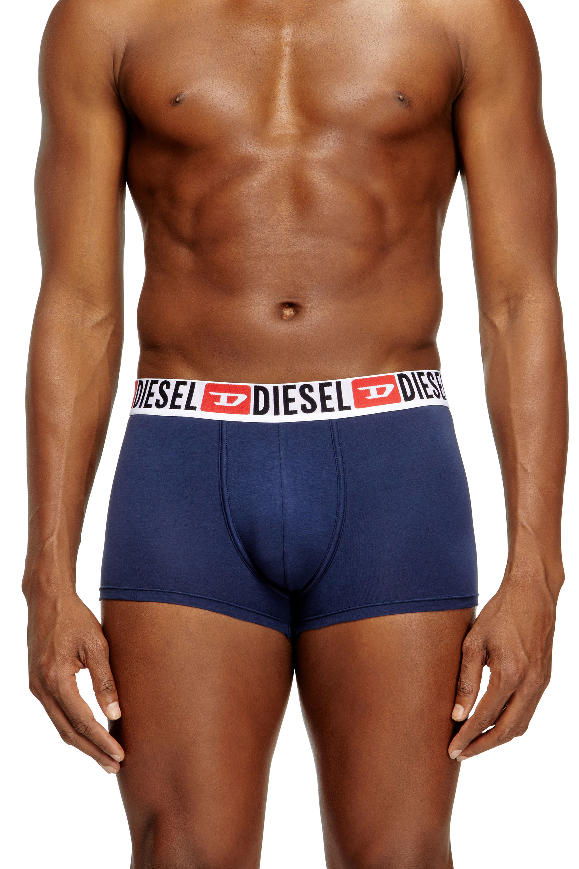 Diesel - Three-pack of all-over logo waist boxers - Trunks - Man - Blue