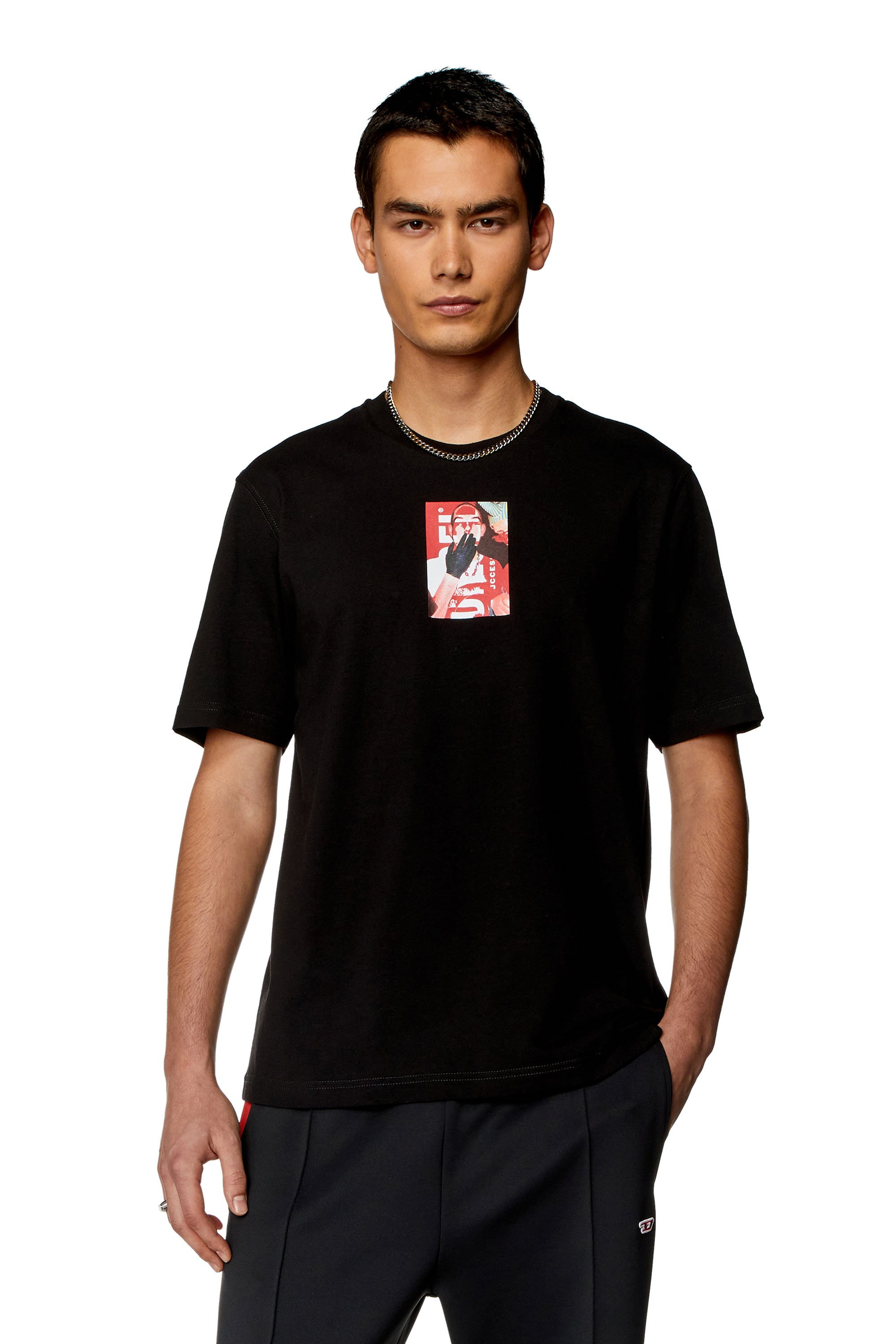 Diesel - T-Shirt mit Foto-Print-Logo - T-Shirts - Herren - Schwarz