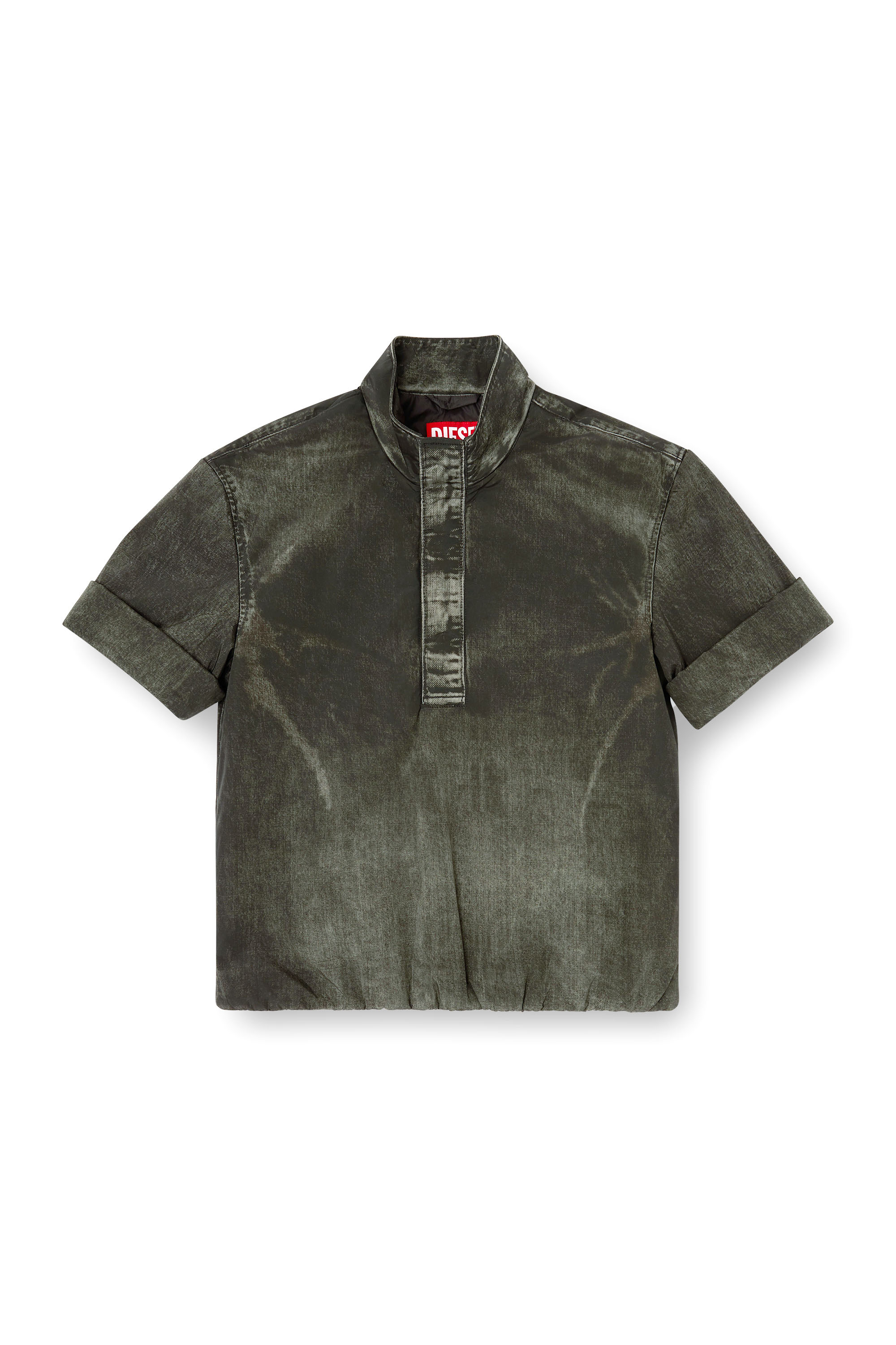 Diesel - J-VALOIS, Man's Short-sleeve jacket in denim-effect nylon in Black - 4