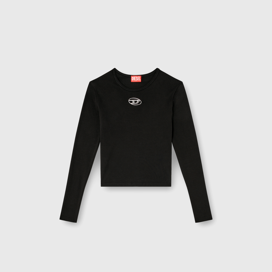 Diesel - Haut à manches longues avec cut-out Oval D - T-Shirts - Femme - Noir