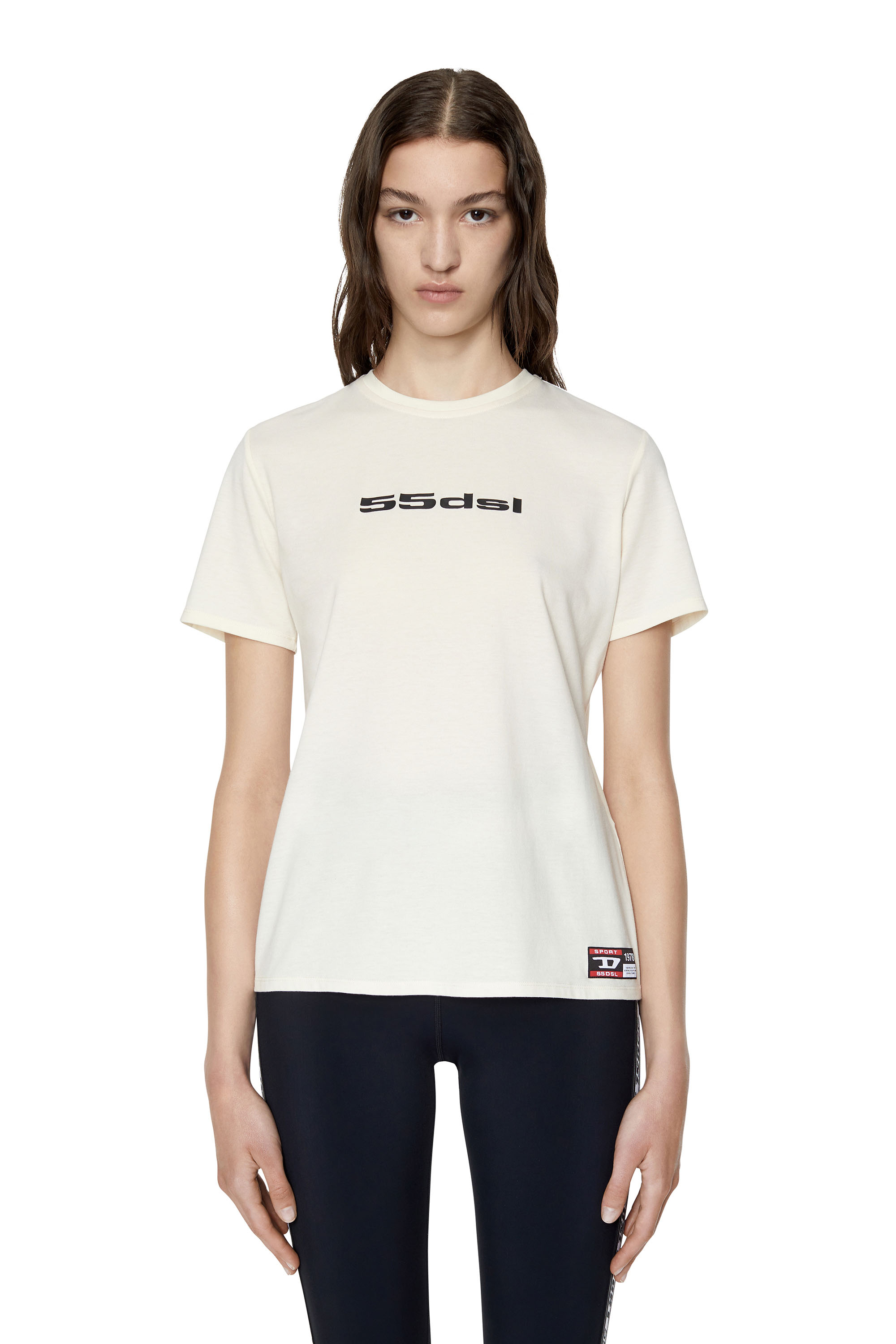 Diesel - T-shirt con finitura peached - T-Shirts - Donna - Bianco
