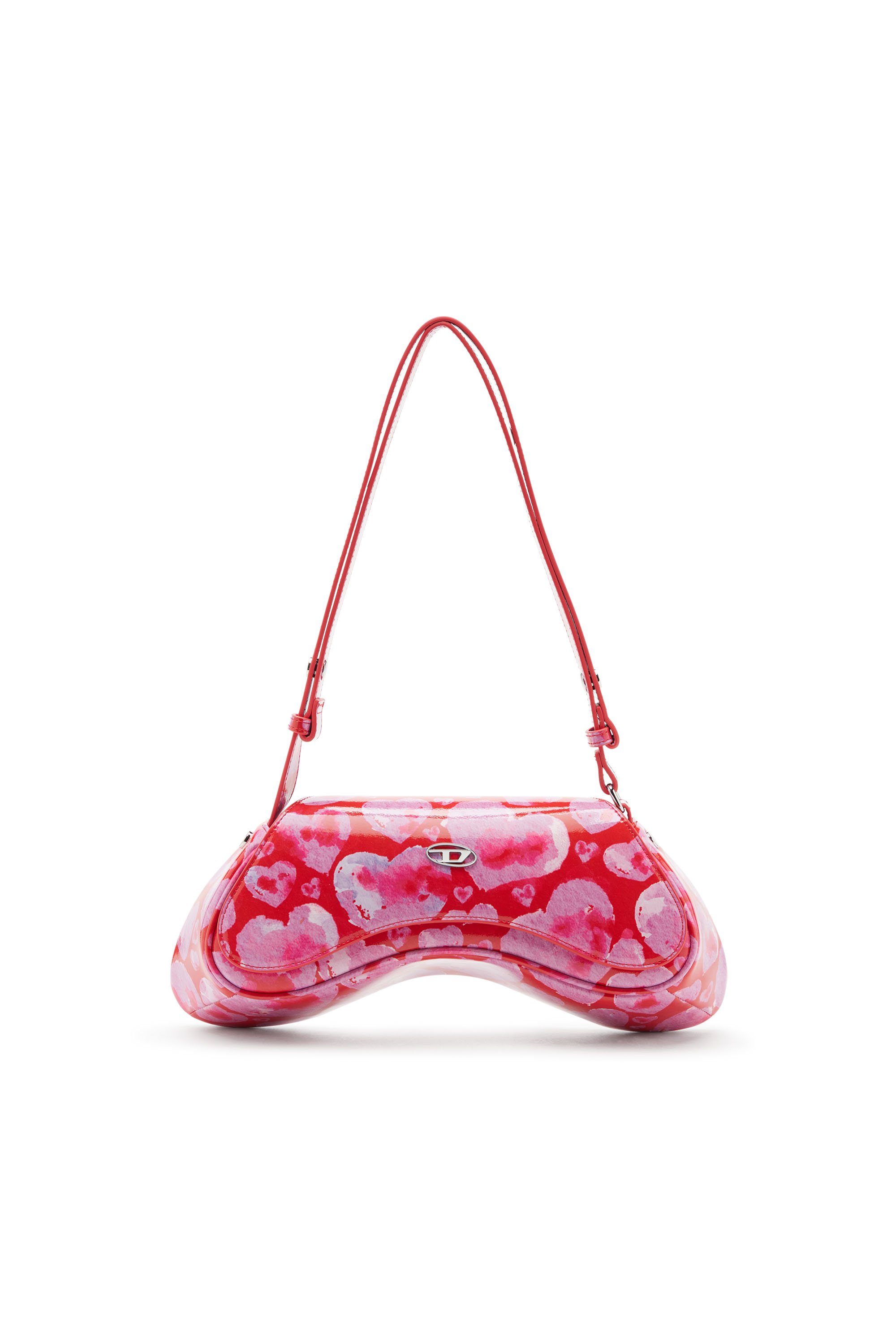 Diesel - St Valentine-Play-Crossbody bag with all-over heart print - Crossbody Bags - Woman - Pink