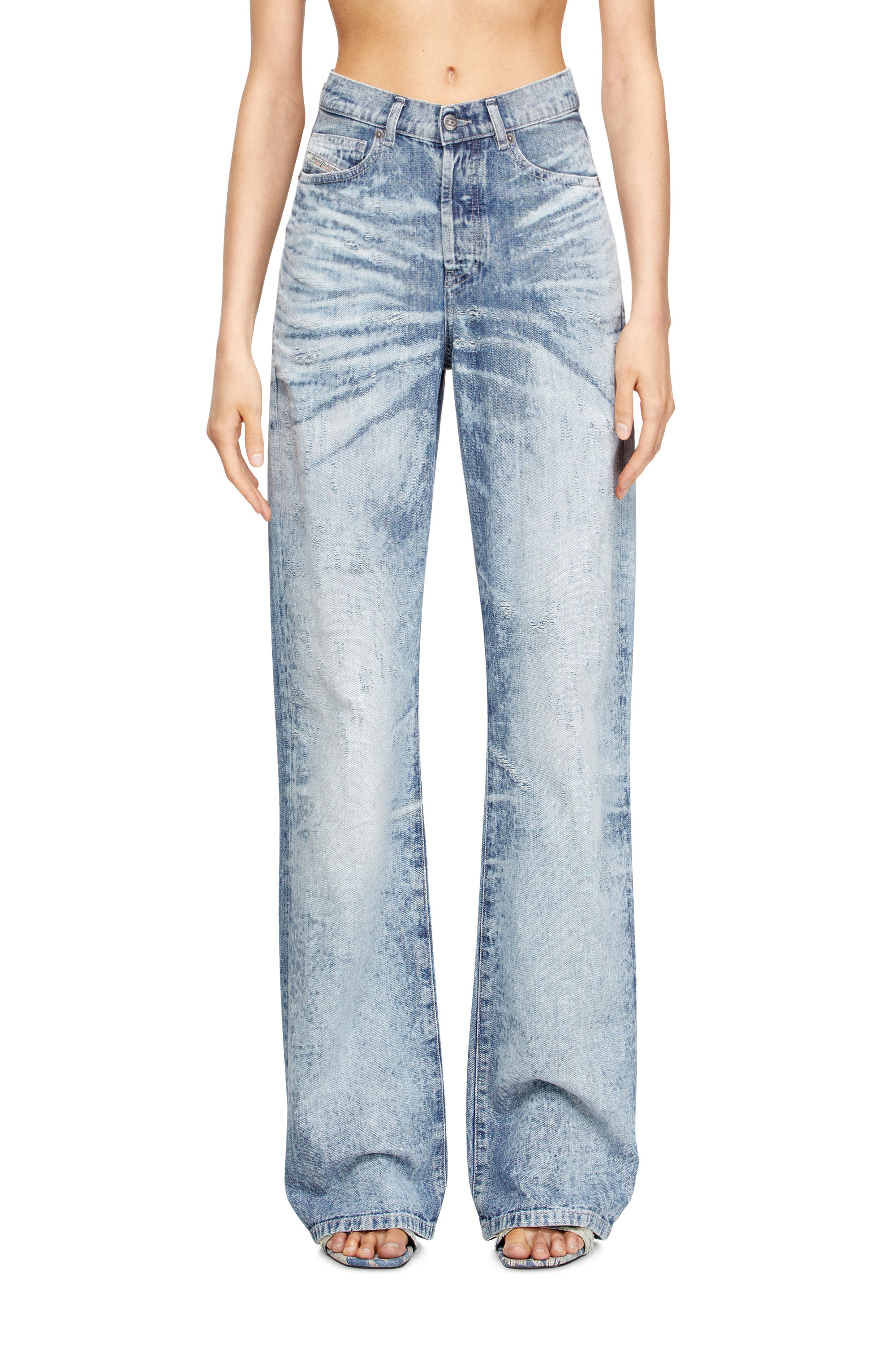 Diesel Women 1971 D-sent Jeans With Distressed Effect In Blue