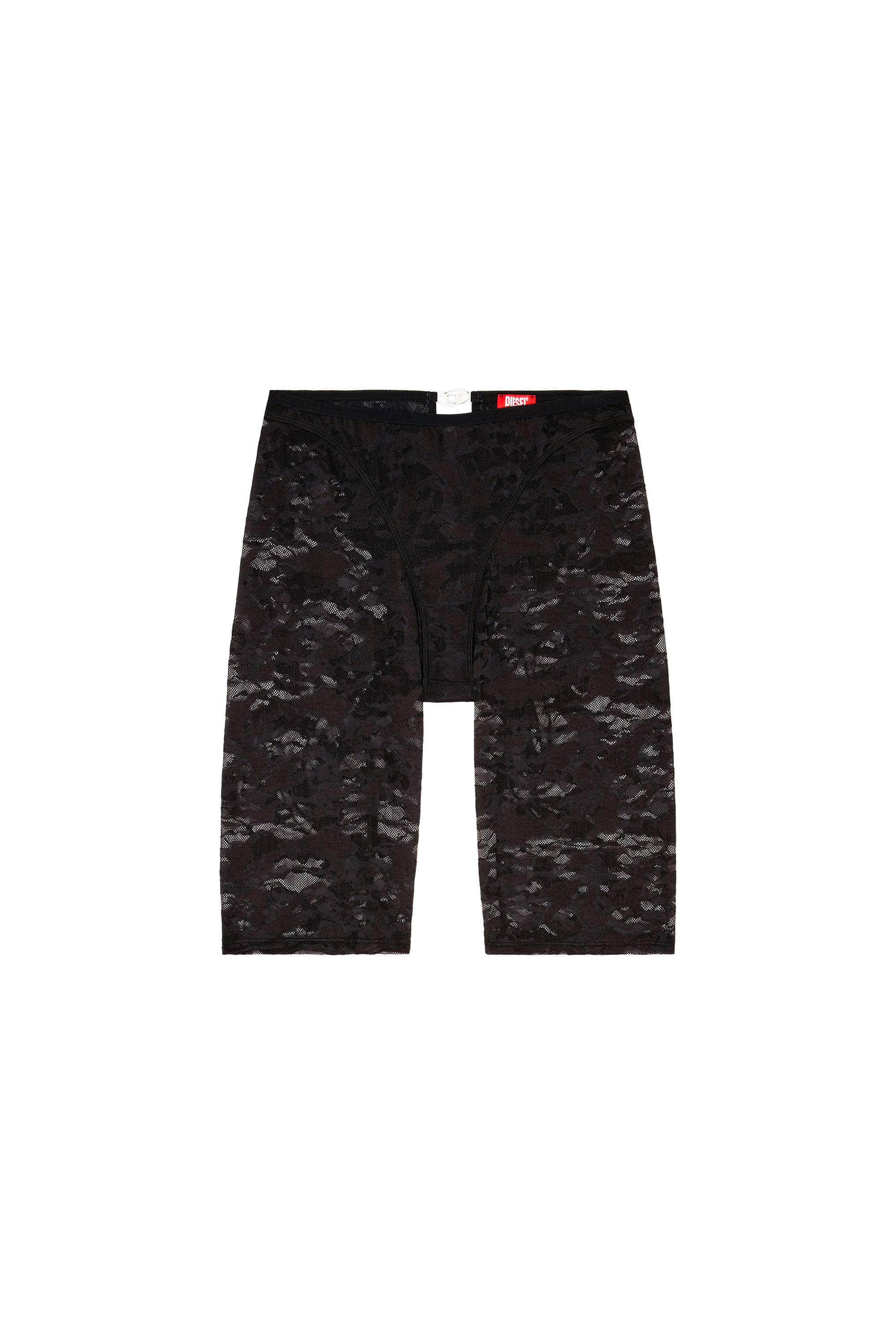 Shop Diesel Camo Lace Shorts With Oval D Plaque In Black