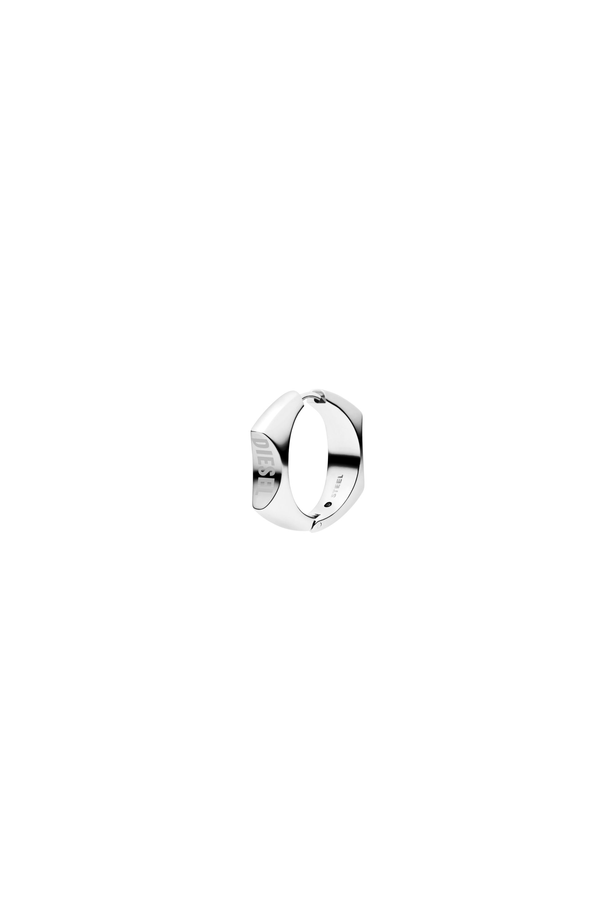 Diesel Unisex Silver - Stainless Steel Hoop Earring - Earrings Uni