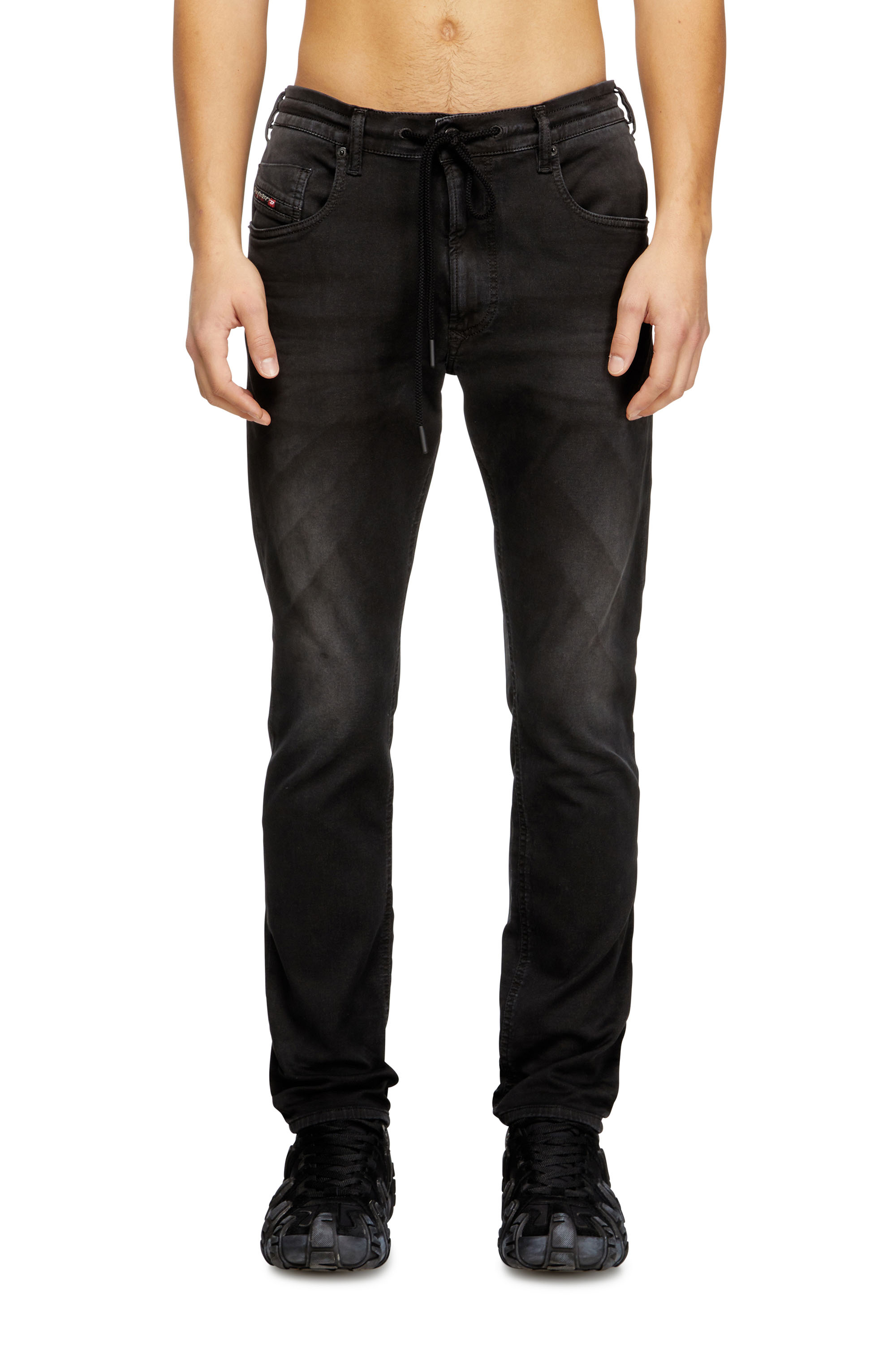 Diesel Mannelijk Zwart Regular Regular Waist 2032 D-Krooley Joggjeans, Colored, Zip Fly Maat 26