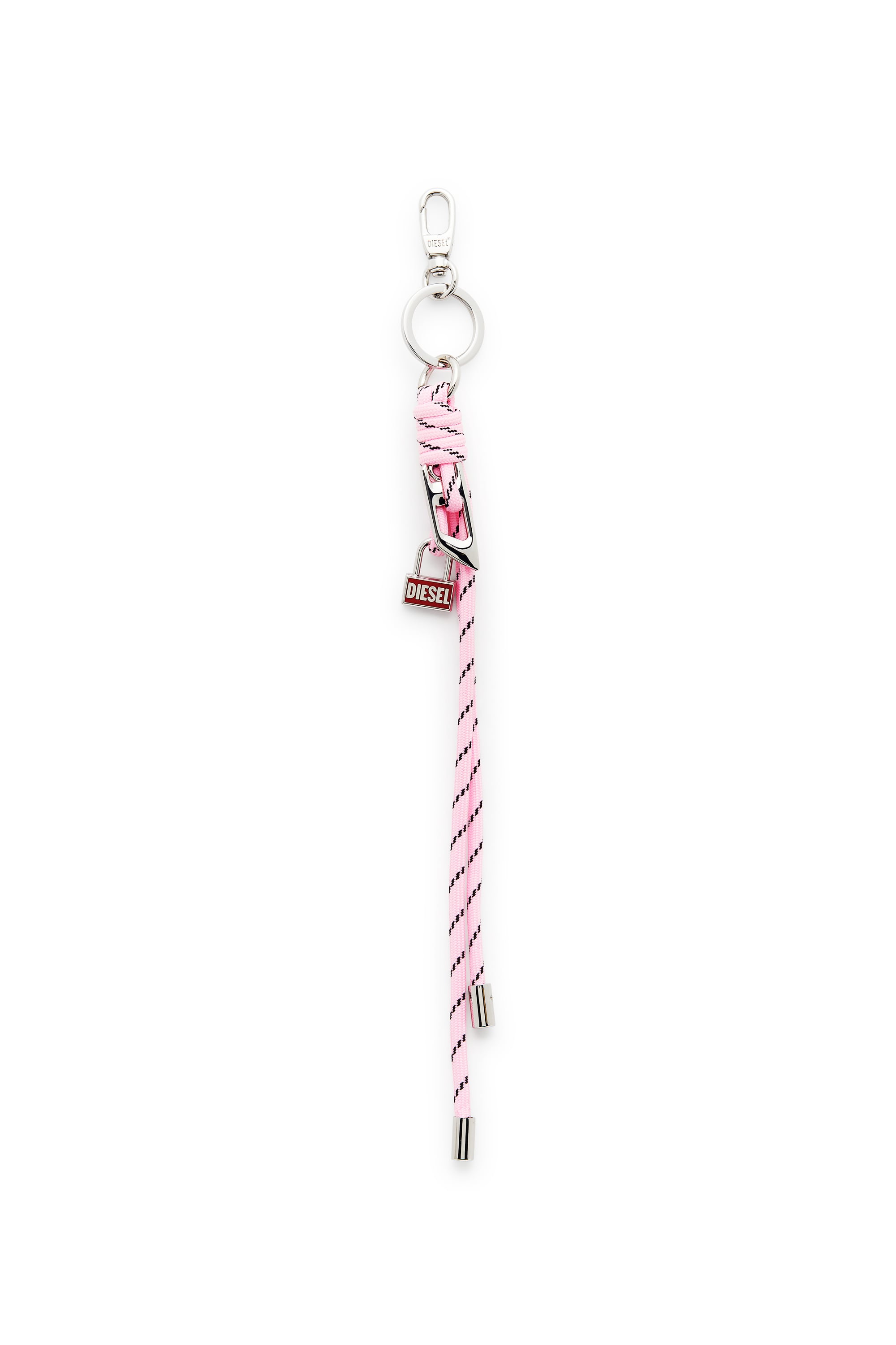 Diesel - Metal and rope charm with Diesel pendant - Charms and Keyrings - Unisex - Pink