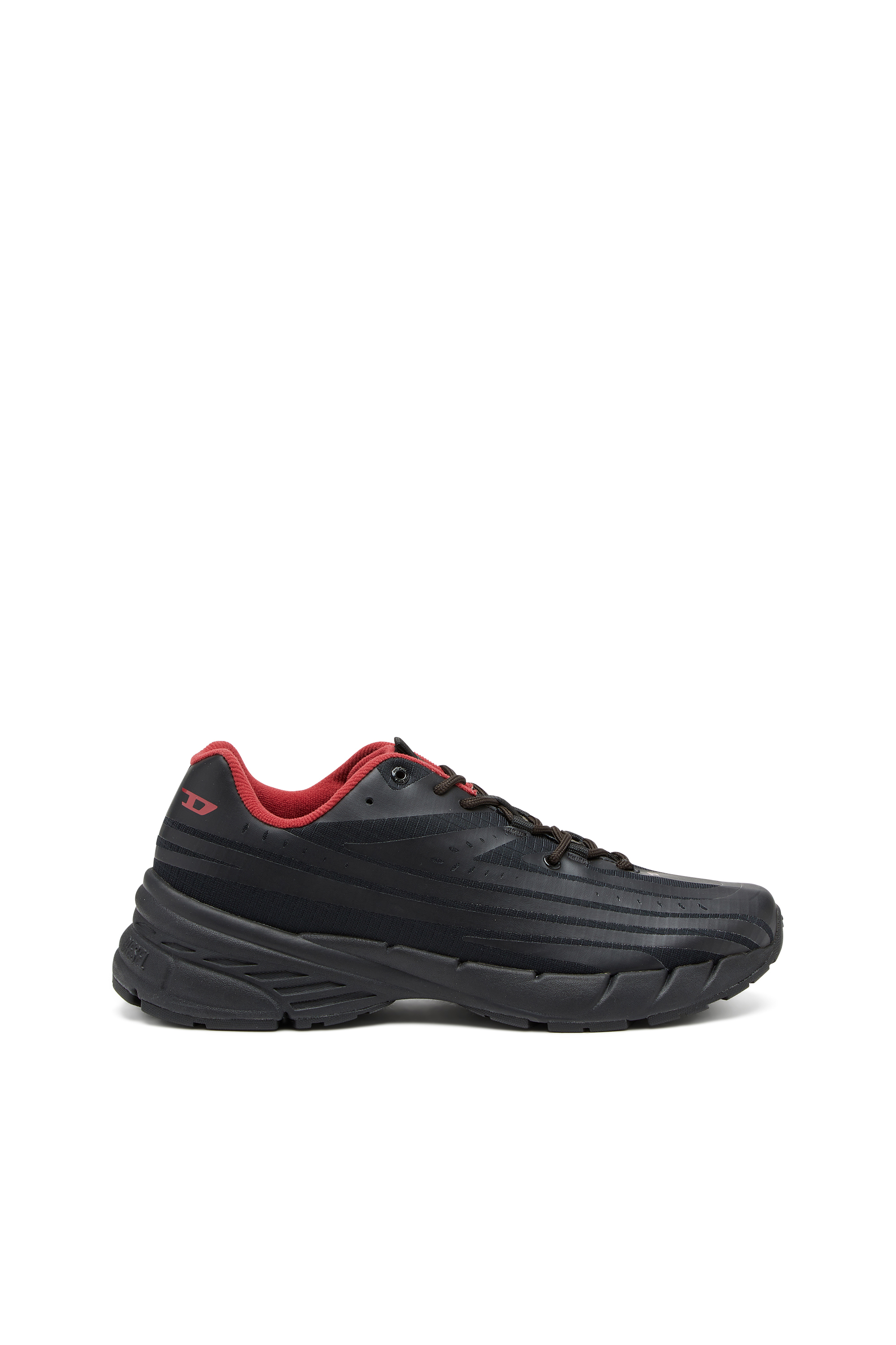 Shop Diesel D-airspeed Low-sneaker A Righe In Ripstop Coated In Nero