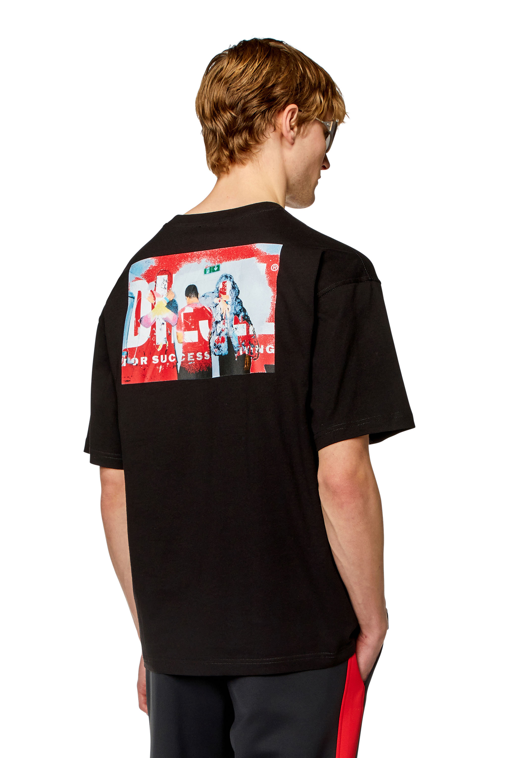 Diesel - T-shirt with photo print logo - T-Shirts - Man - Black