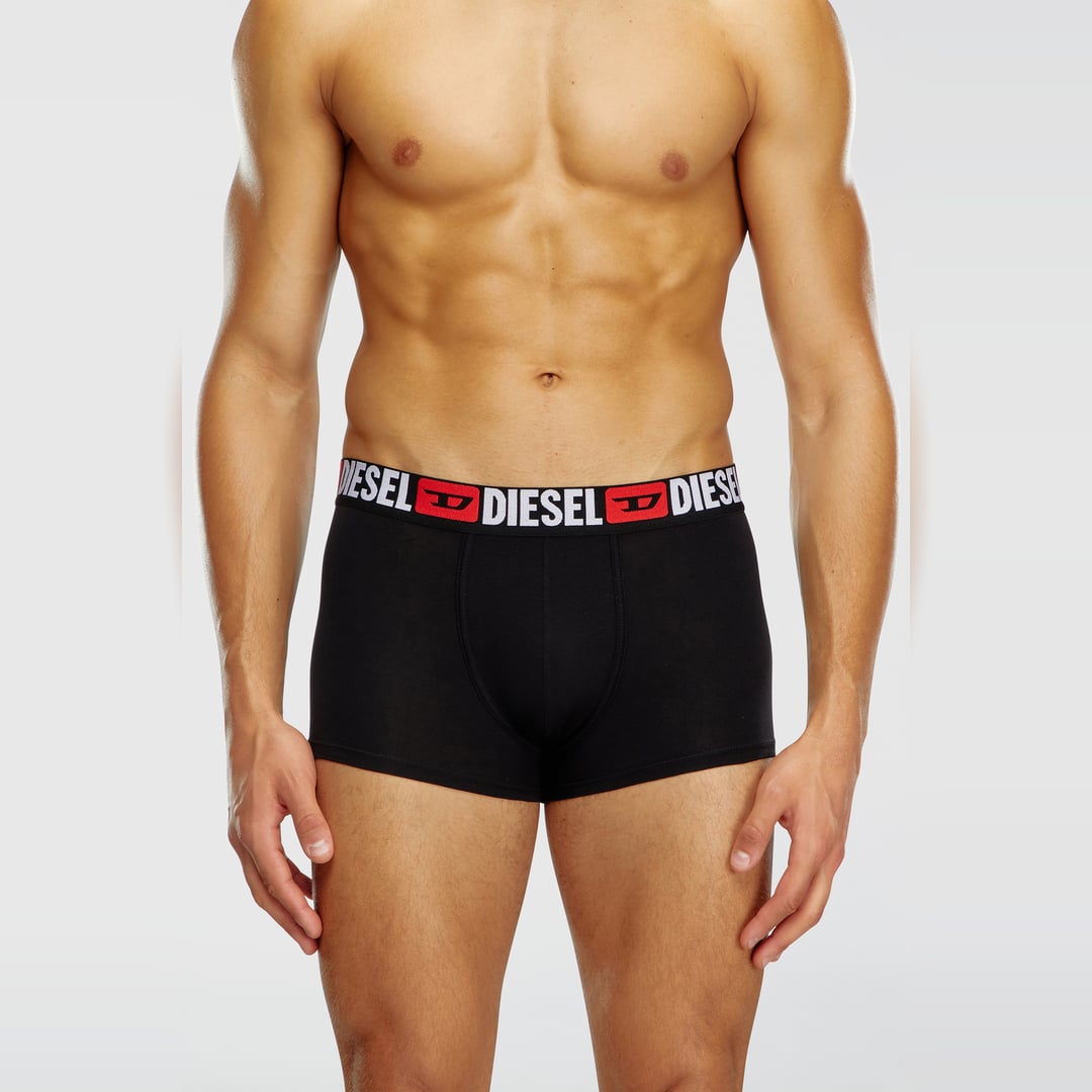 Diesel - Three-pack of all-over logo waist boxers - Trunks - Man - Black
