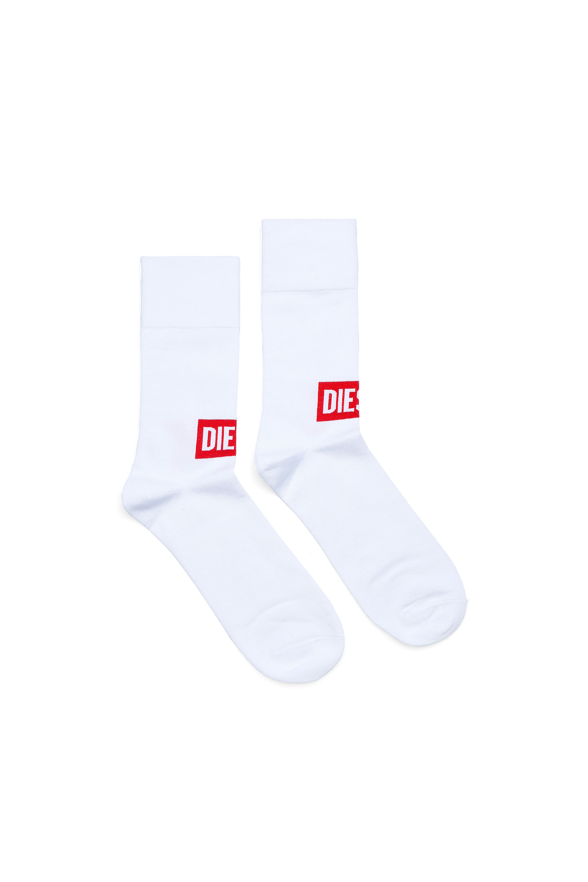 Diesel - Socks with front Diesel logo - Socks - Man - White