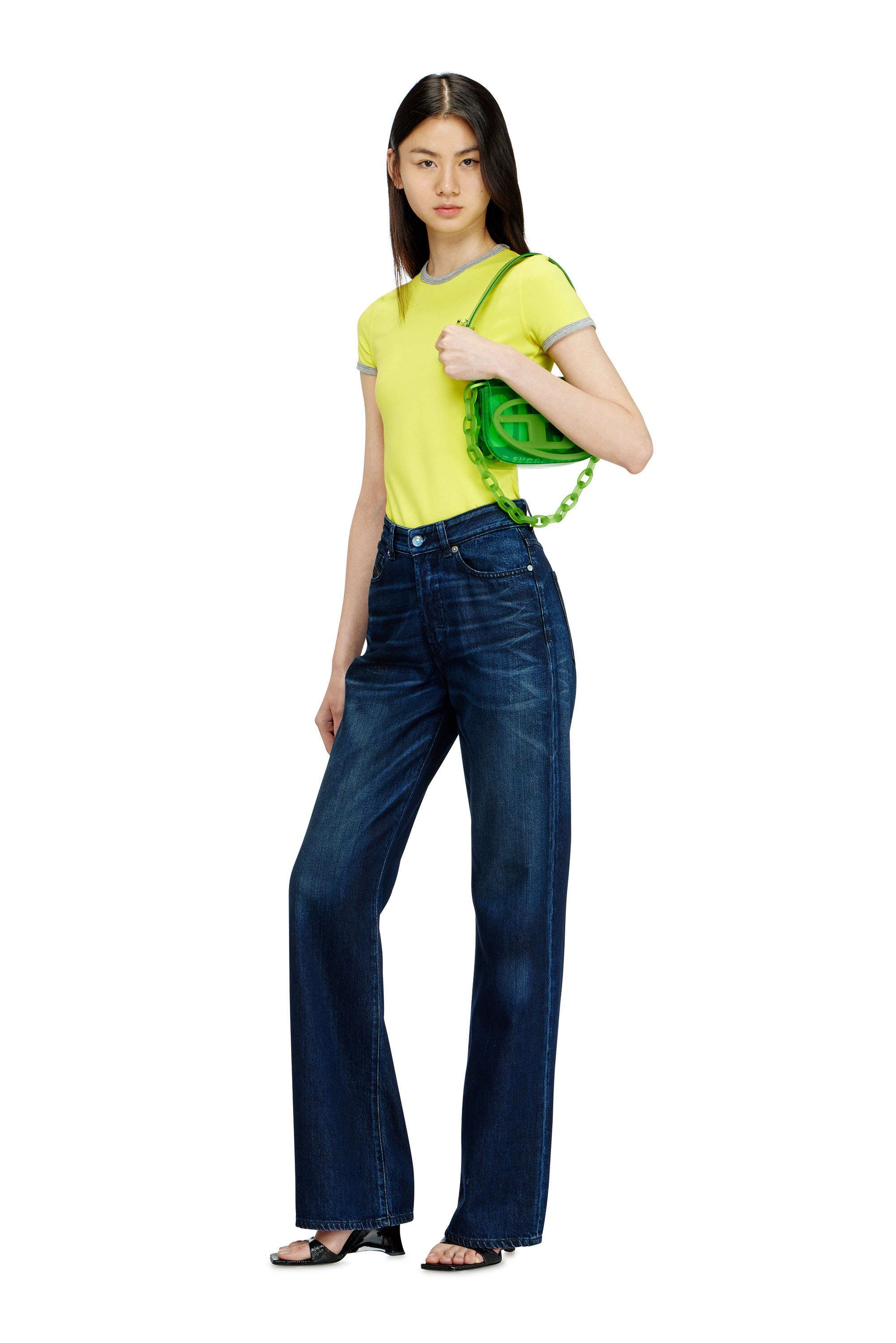 Diesel - 1DR, Woman's 1DR-Iconic shoulder bag in transparent TPU in Green - 2