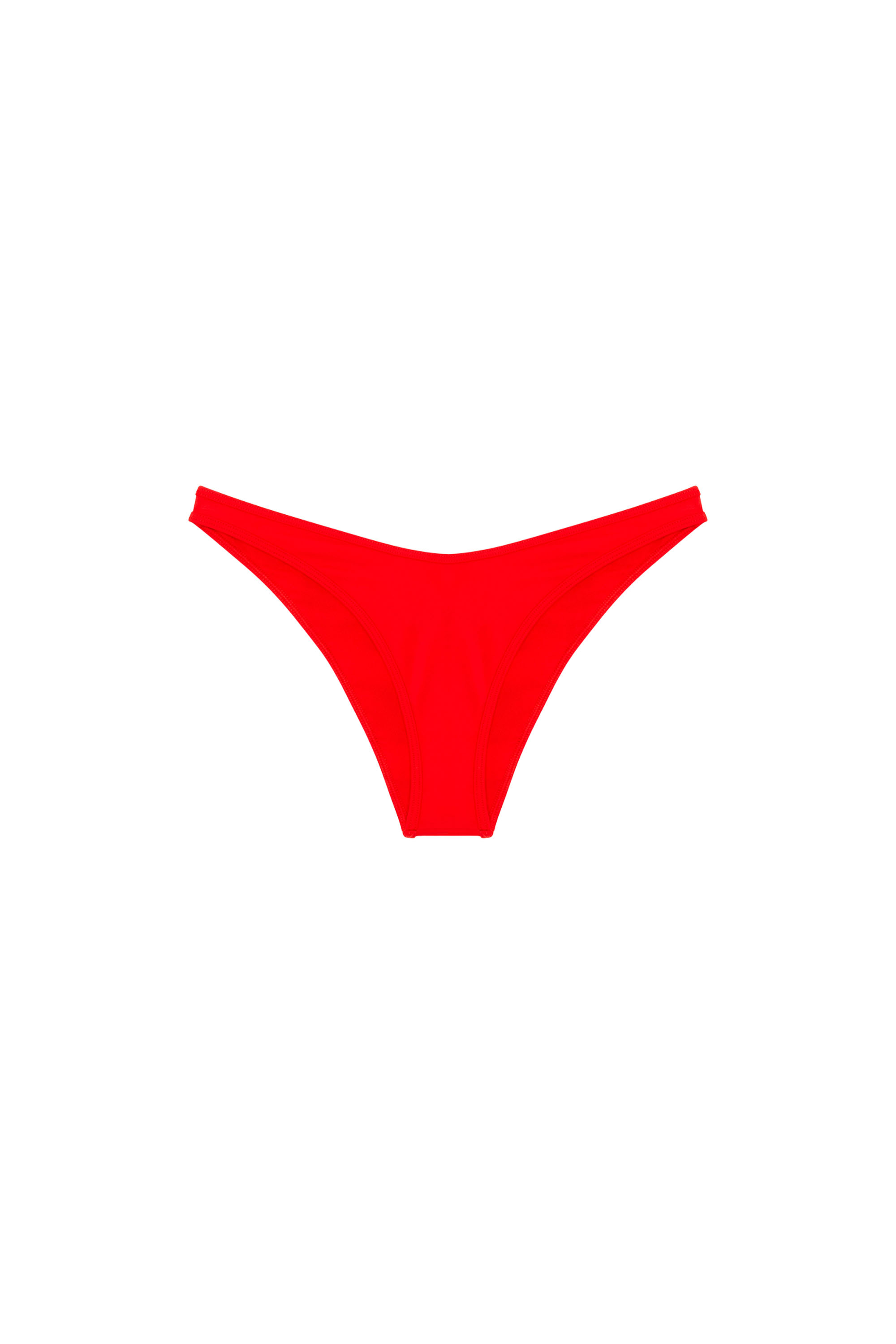 Diesel - BFPN-BRAZILIAN, Woman's Bikini briefs with cut-off Diesel logo in Red - 3