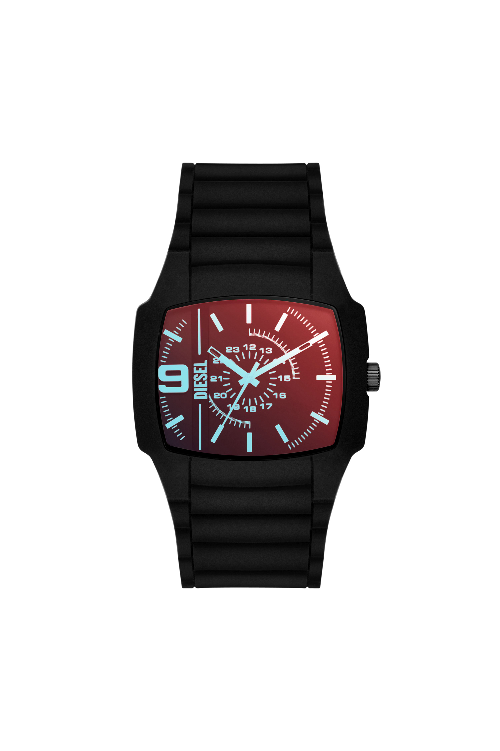 Shop Diesel Cliffhanger 2.0 Black Silicone Watch In Nero