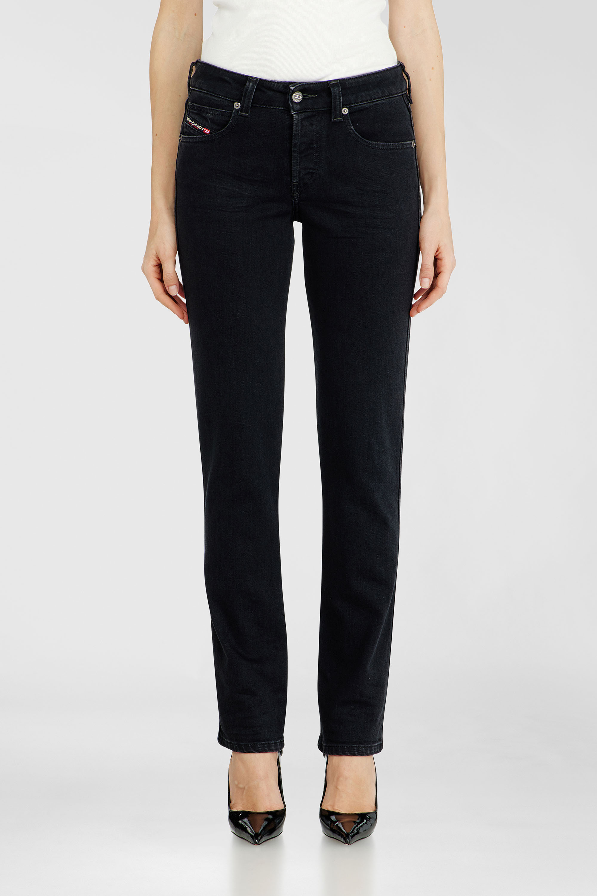Diesel Slim Jeans Low Waist 1992 D-Jiann, Black/Dark grey, Button fly