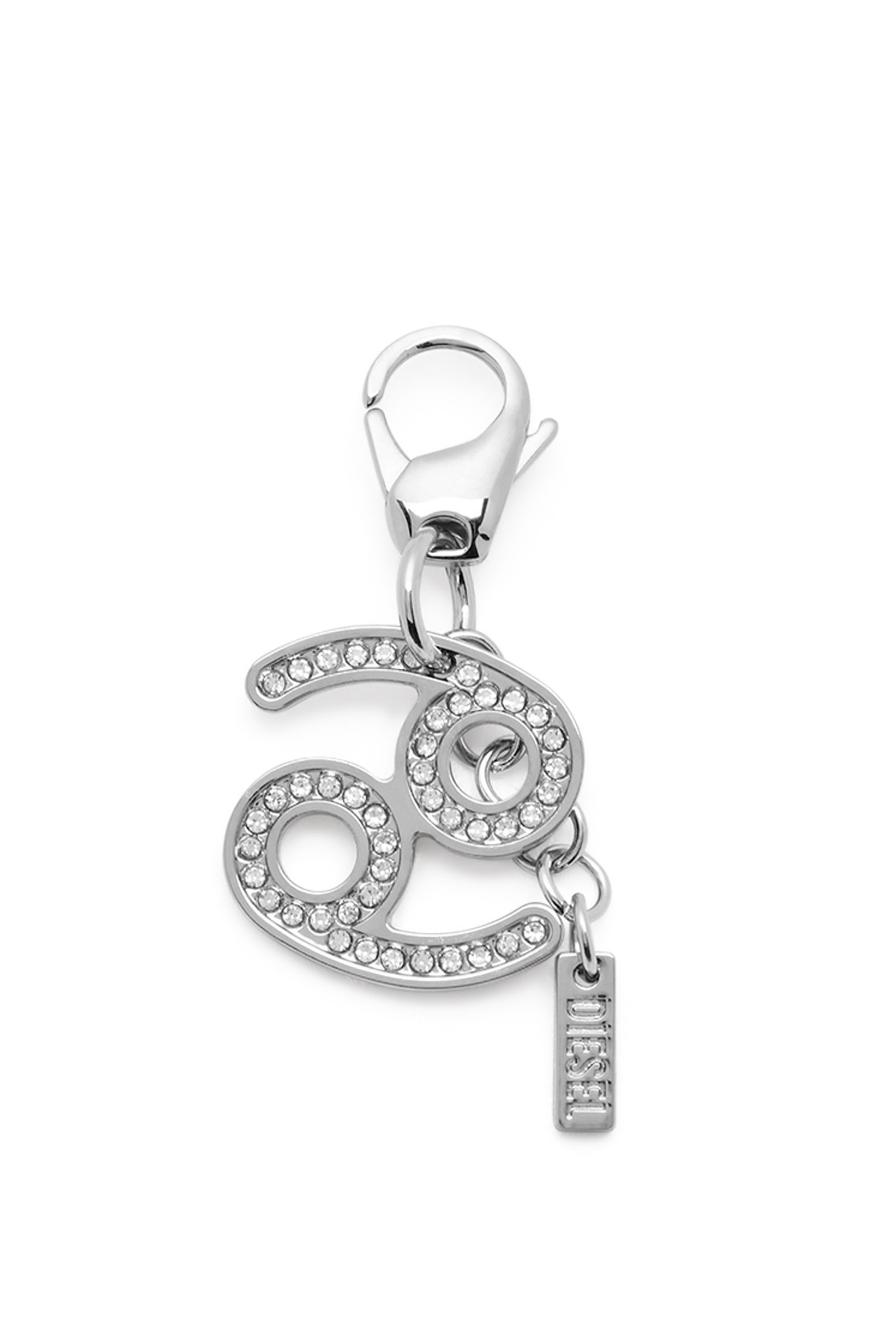 Diesel Unisex Silver - Metal Cancer Charm With Rhinestones - Charms And Keyrings Uni