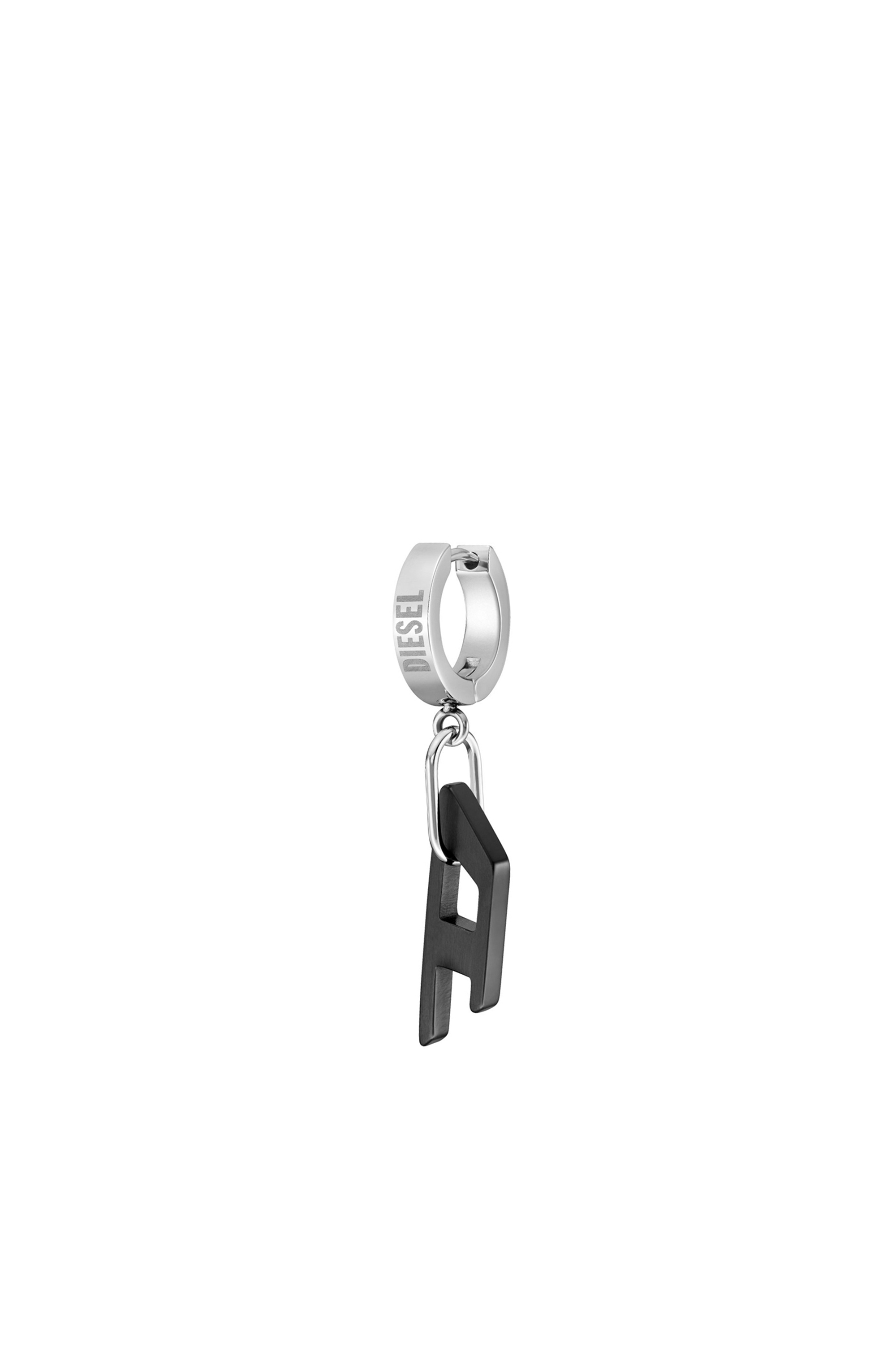 Diesel - Two-tone Stainless Steel single hoop earring - Earrings - Unisex - Black